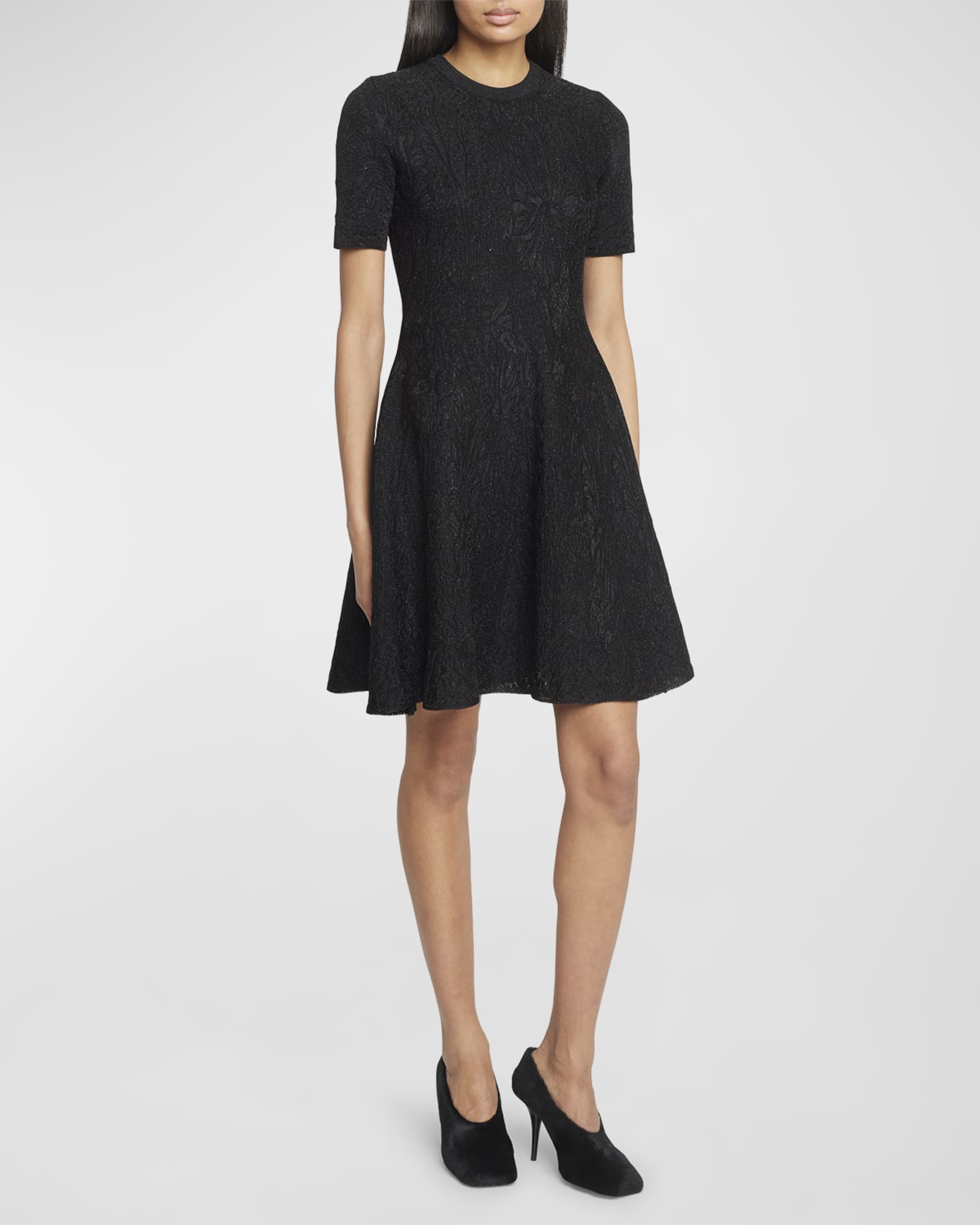 Givenchy Embossed Jacquard Fit-and-Flare Dress | Neiman Marcus