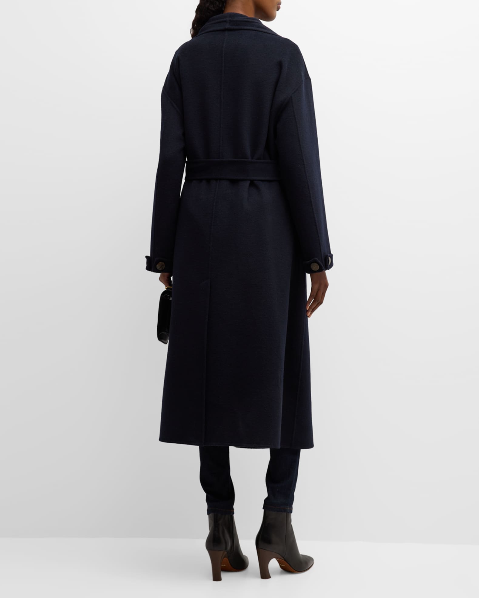 Genuine Arctic Fox Virgin Wool Wrap Coat main image 1