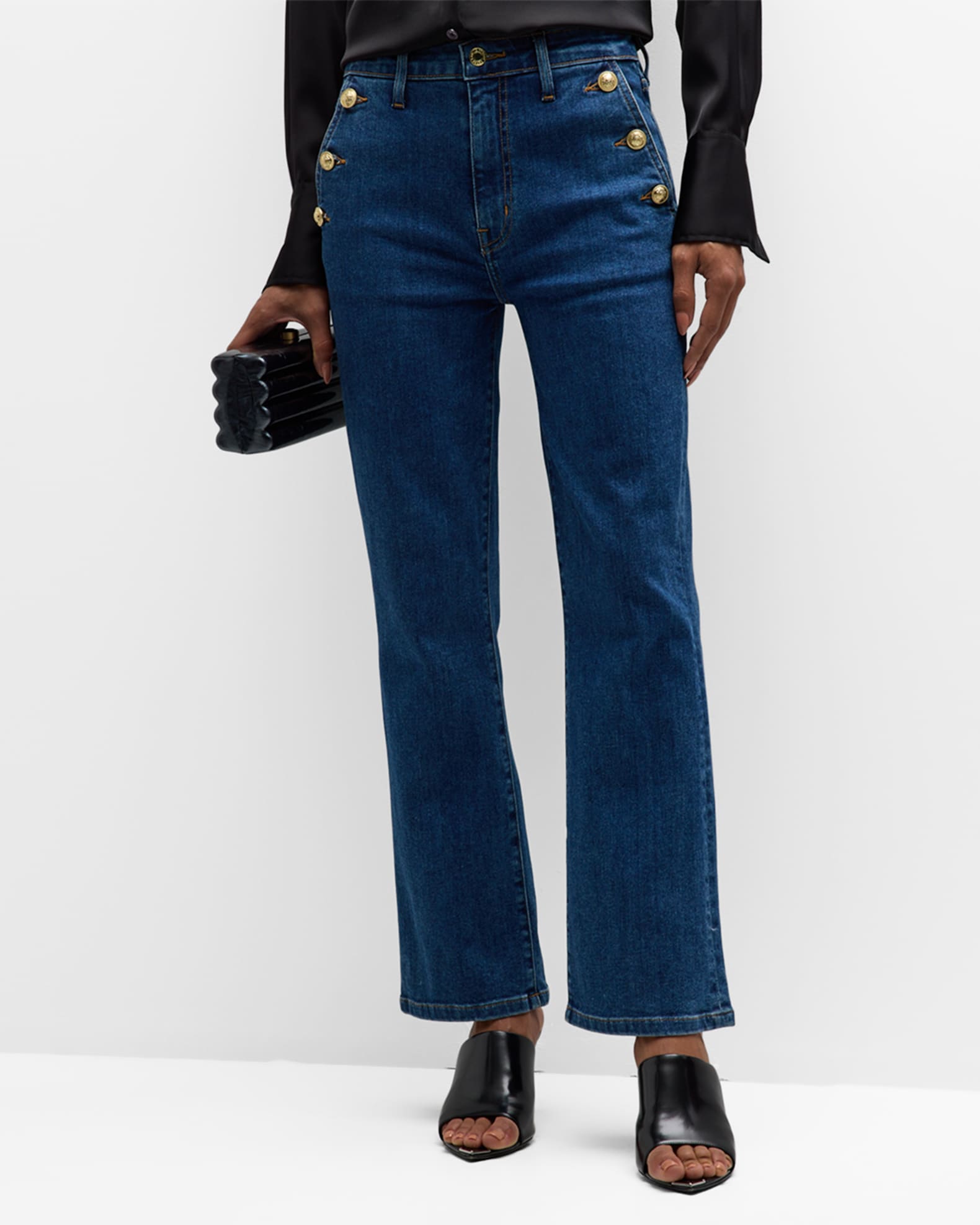Derek Lam 10 Crosby Goldie High Rise Cropped Flare Jeans Neiman