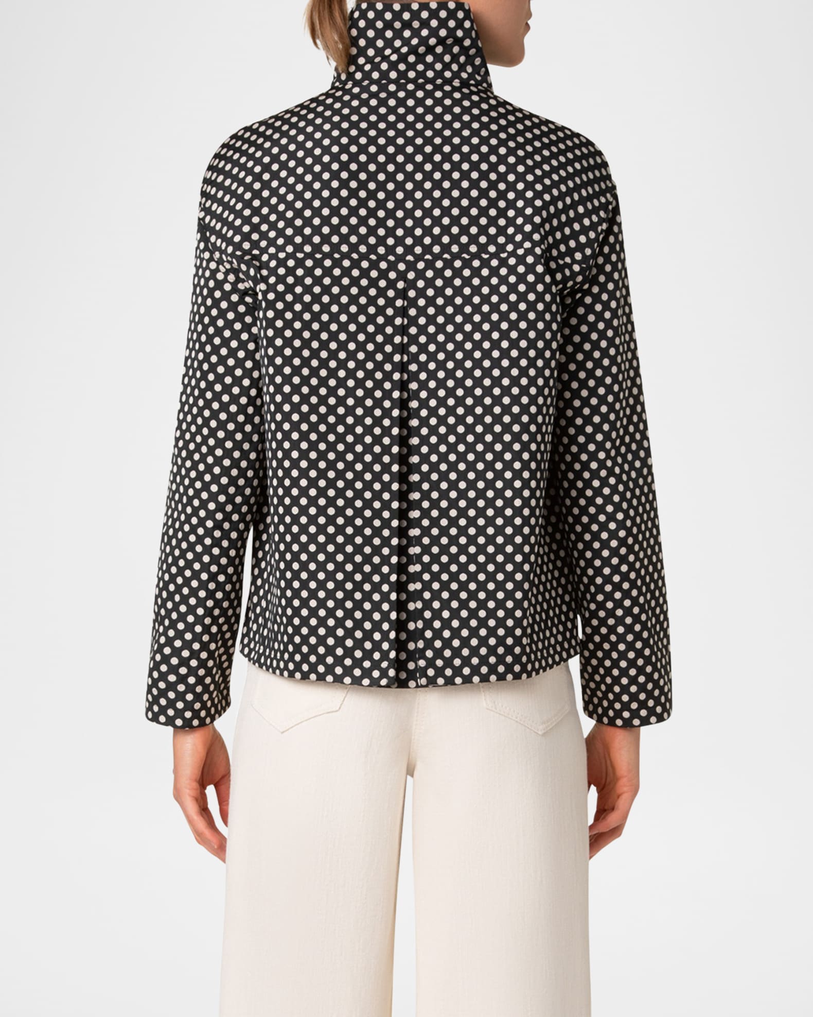 Akris punto Polka-Dot Single-Breasted Jacket | Neiman Marcus Akris punto Polka-Dot Single-Breasted Jacket | Neiman Marcus