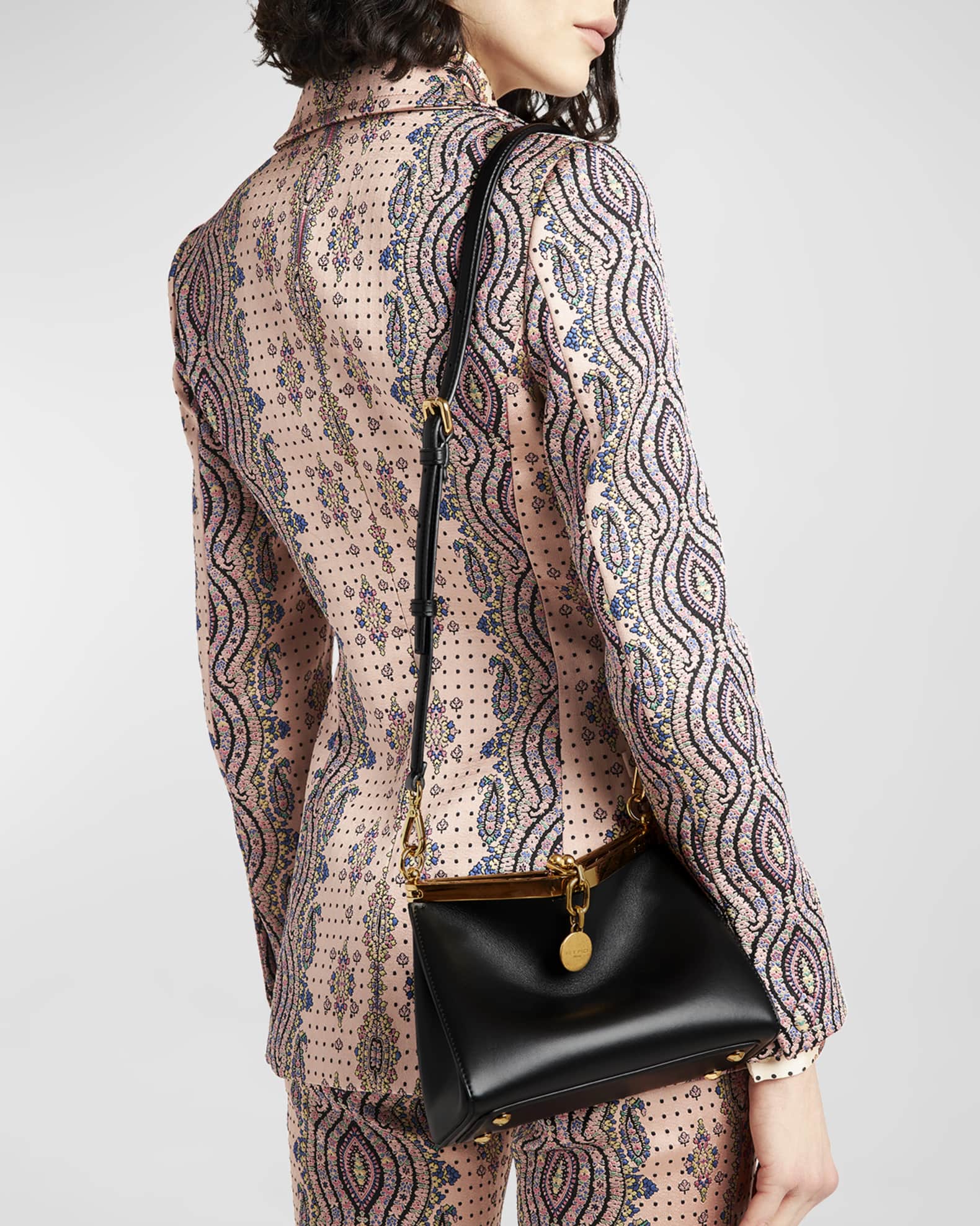 ETRO mini Vela leather shoulder bag - Pink