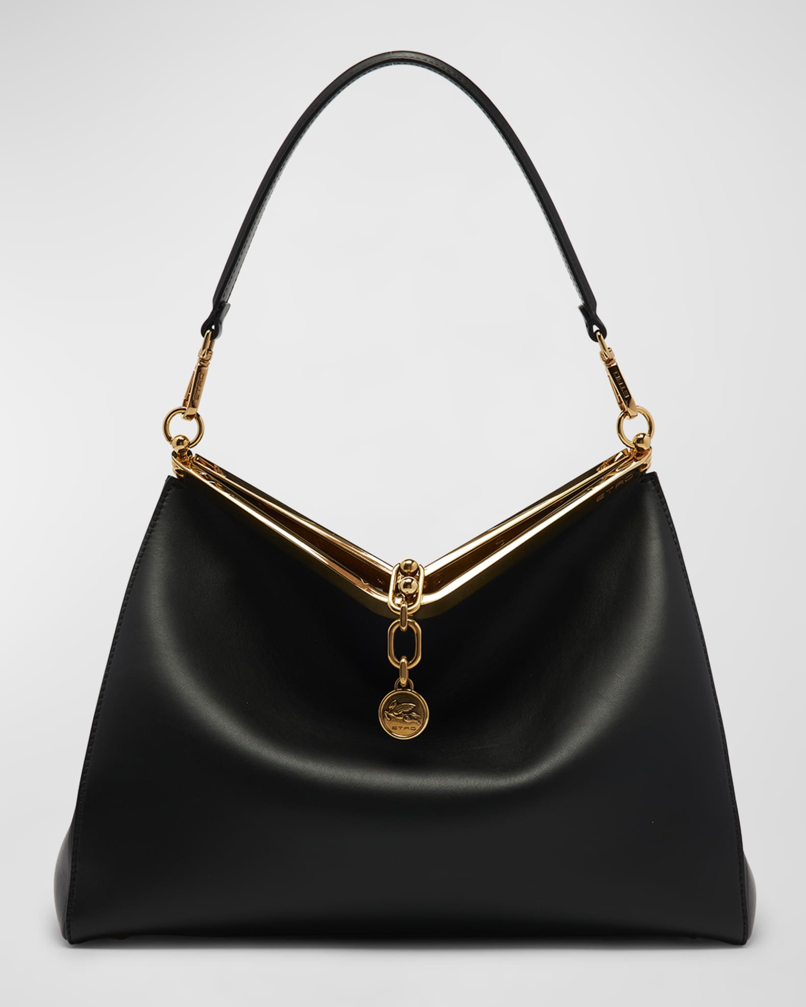 Etro Vela Frame Leather Large Shoulder Bag | Neiman Marcus