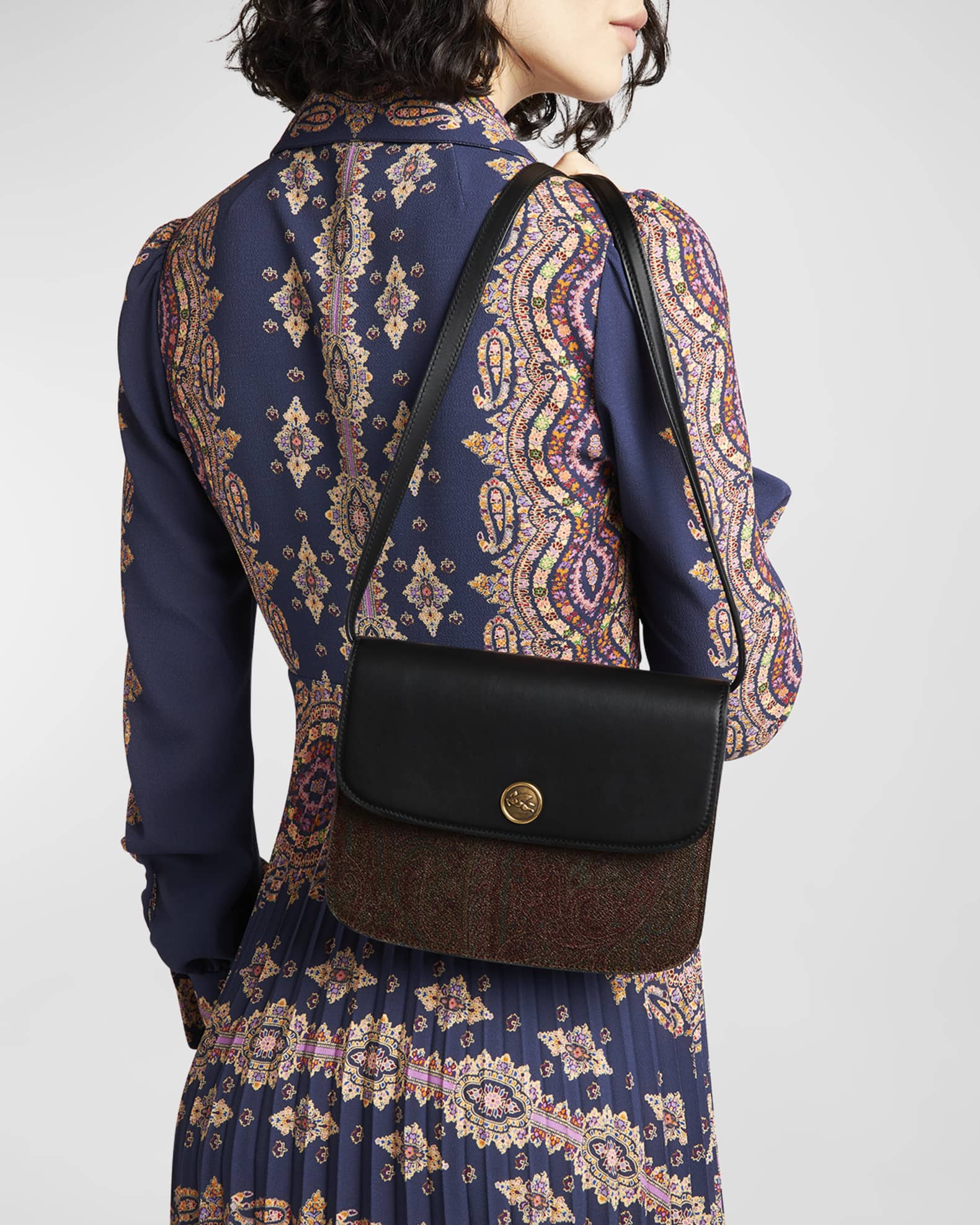Essential Paisley Print Leather Crossbody Bag