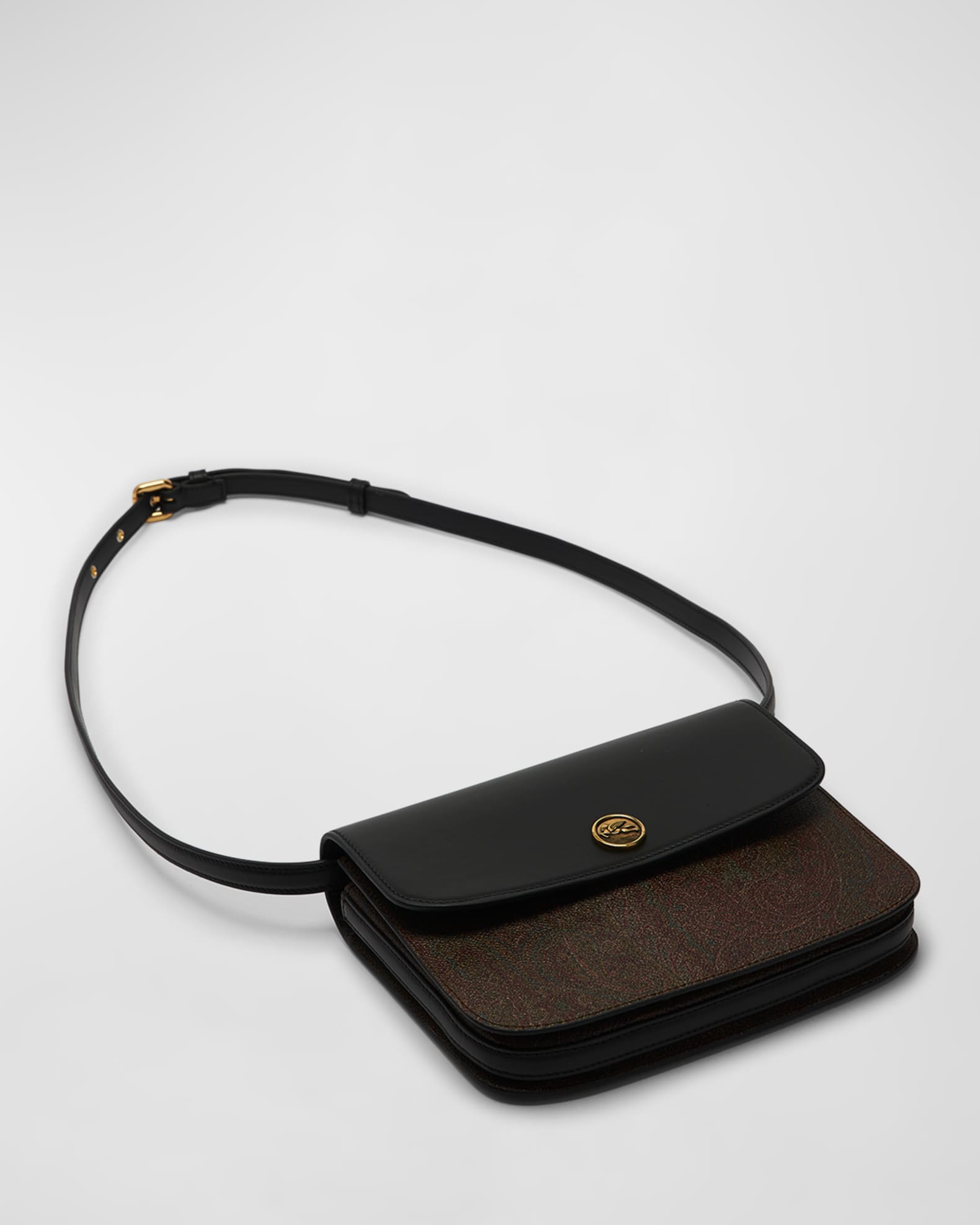 Etro Essential Paisley Print Leather Crossbody Bag Neiman Marcus