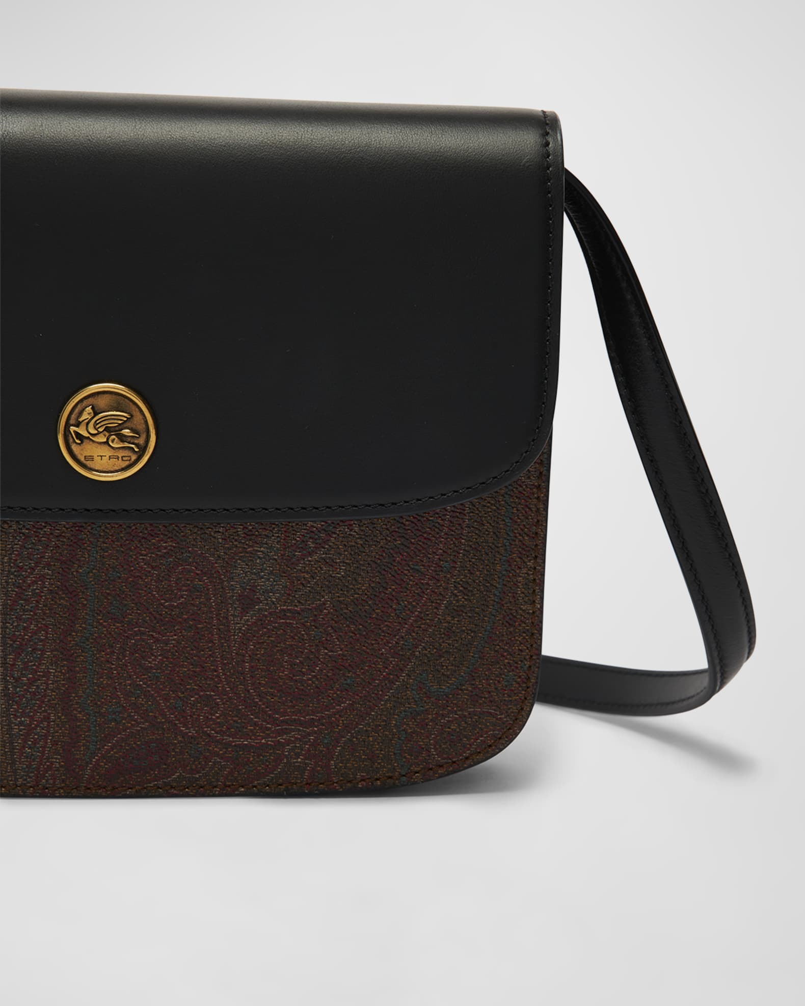Etro Essential PaisleyPrint Leather Crossbody Bag Neiman Marcus