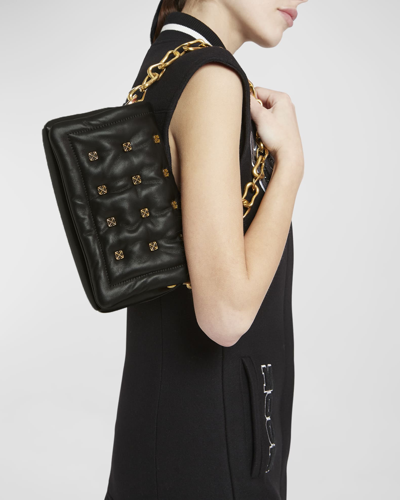 OffWhite Small Arrow Quilted Leather Crossbody Bag Neiman Marcus