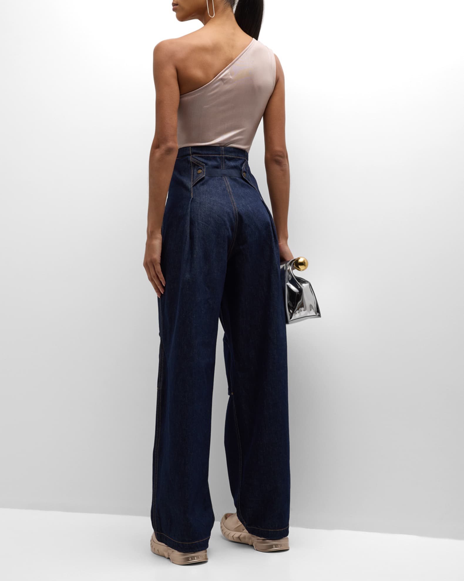 Wide leg discount military trousers