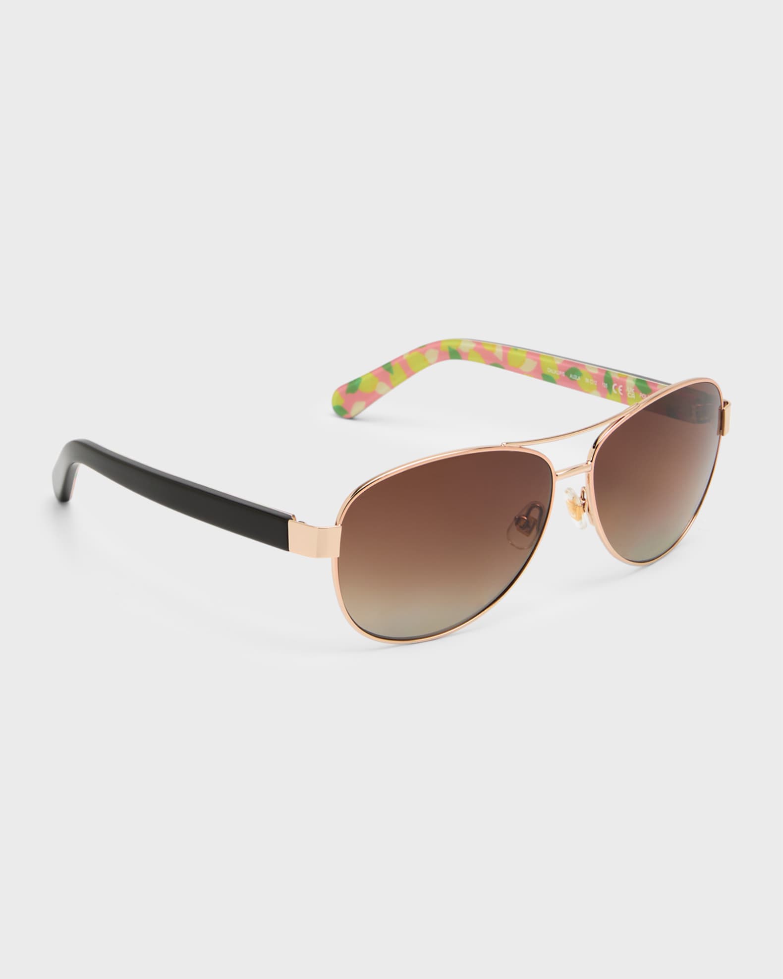 cropped floral top, black Chanel cateye sunglasses, rose gold pave