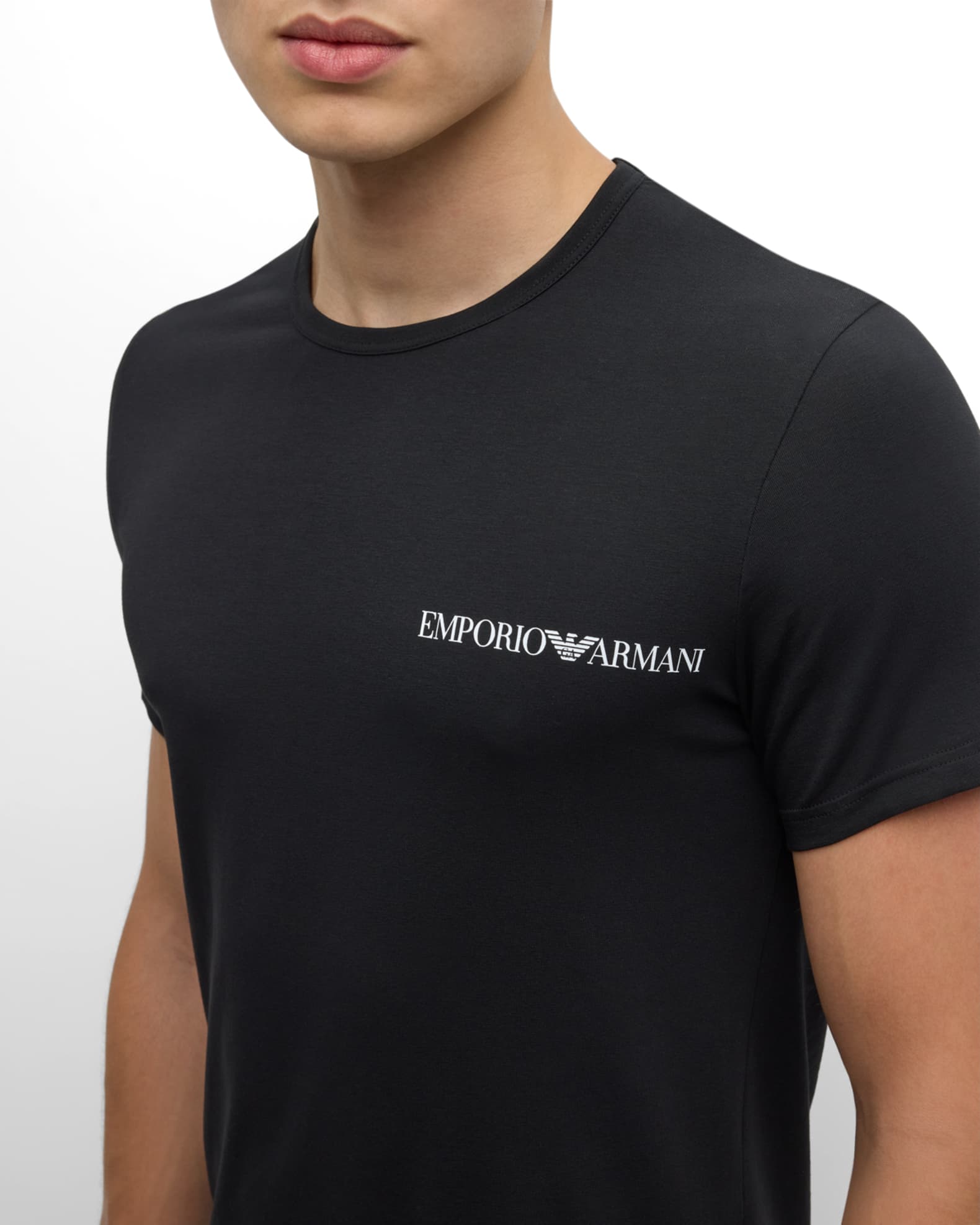 Emporio Armani Men's Core Logo Band TwoPack TShirts Neiman Marcus