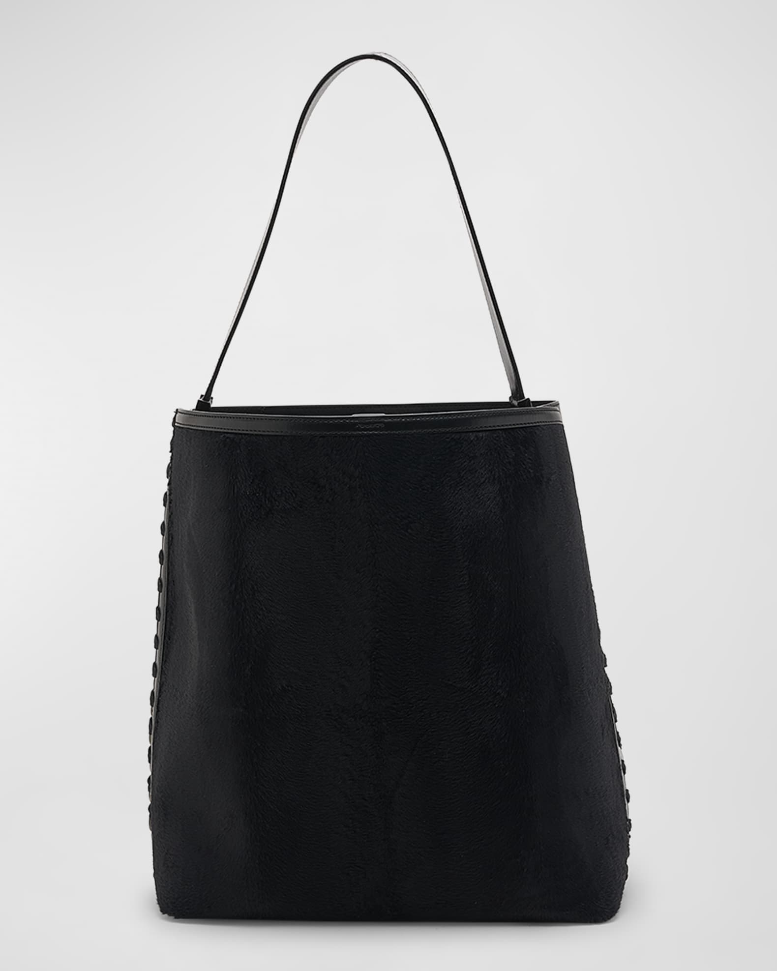 VTG Fortuna Valentino Black Leather Shoulder Bag Handbag Purse Buckle  Satchel