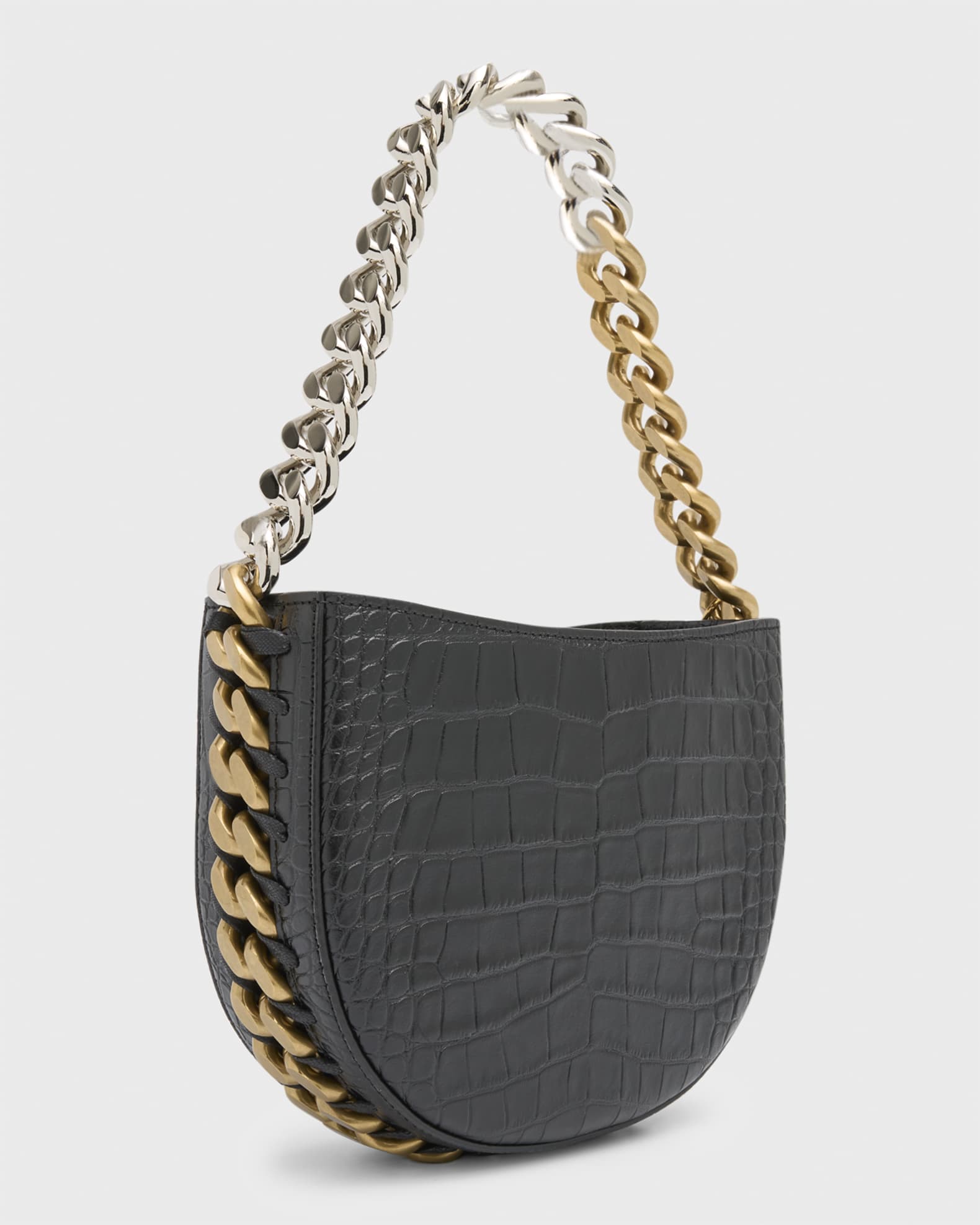 Stella McCartney Frayme Croco Recycled Small Shoulder Bag Neiman Marcus