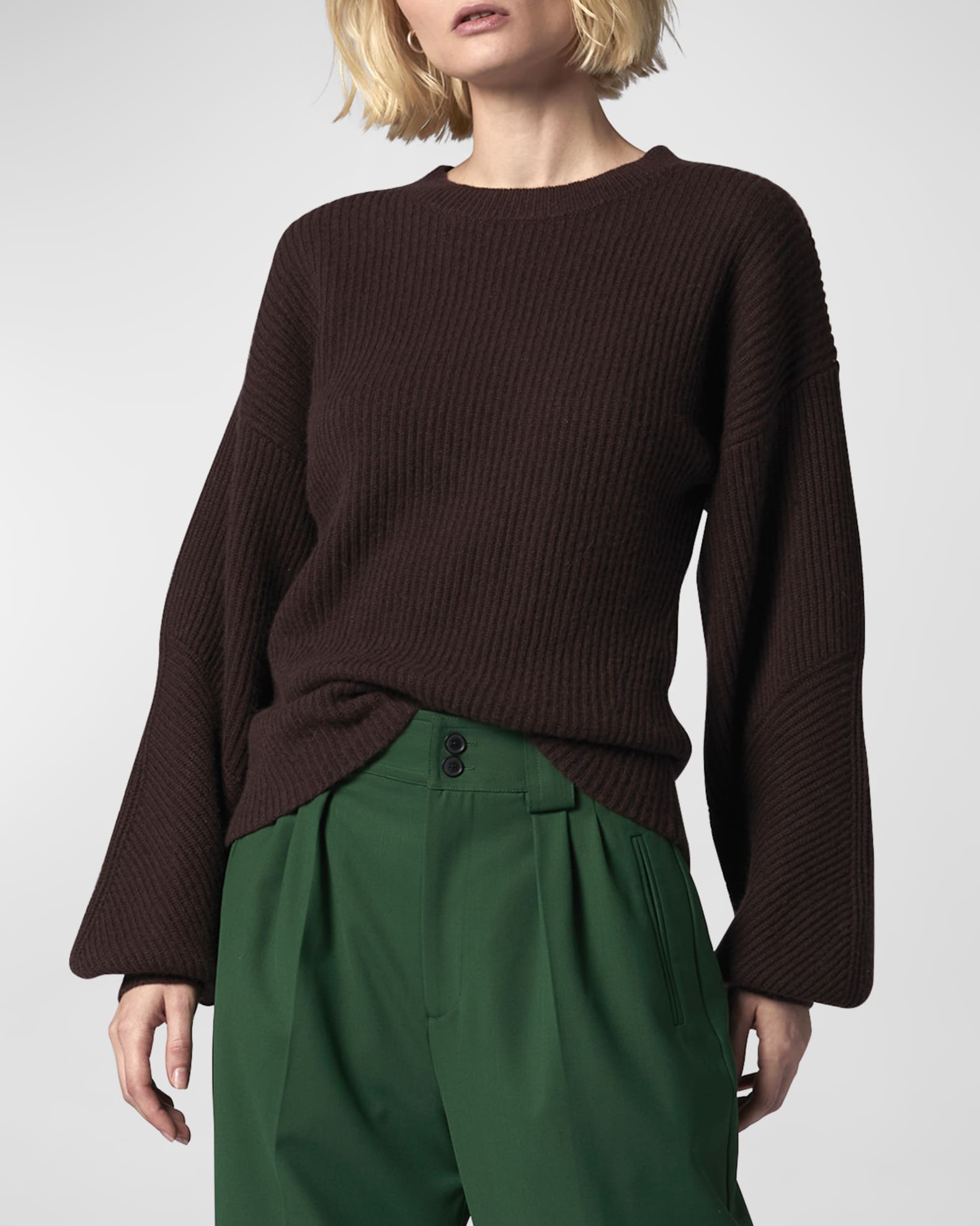 Equipment Yara Ribbed Crewneck Wool Cashmere Sweater Neiman Marcus