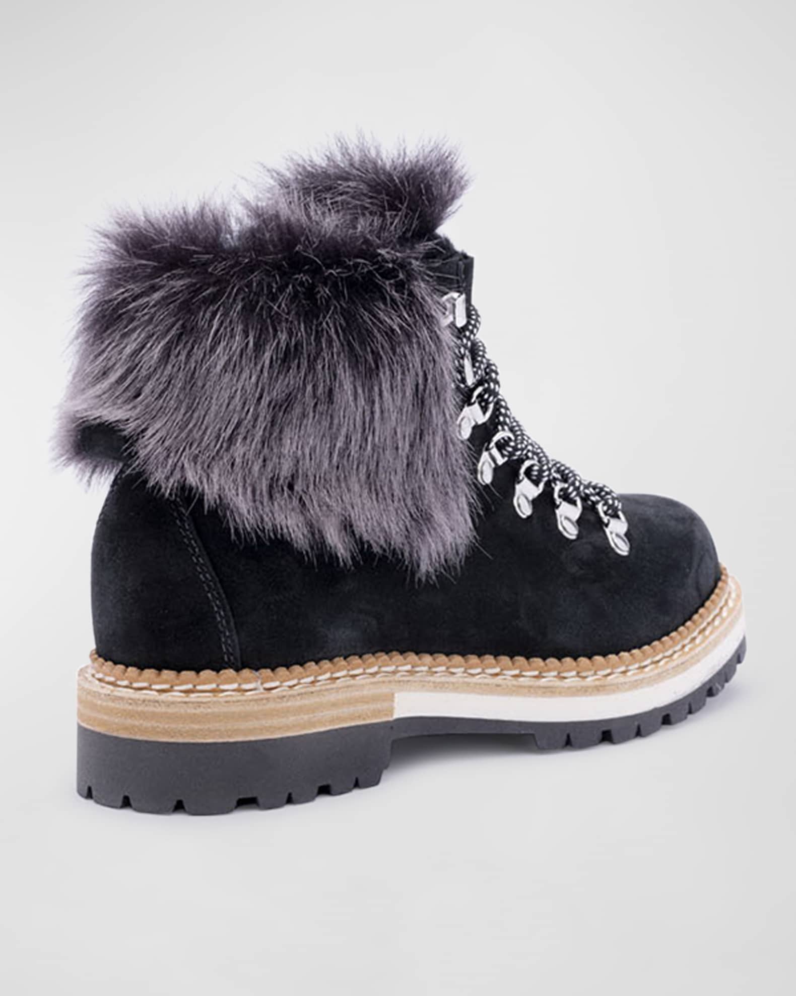 Montelliana 1965 Suede Shearling-Lined Hiking Boots | Neiman Marcus