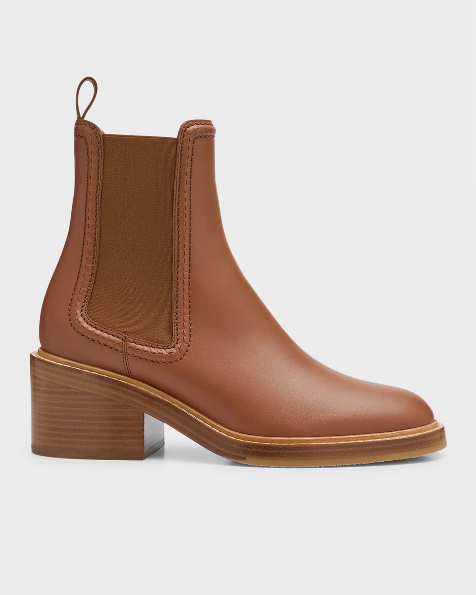 Chloe Mallo Leather Ankle Chelsea Boots