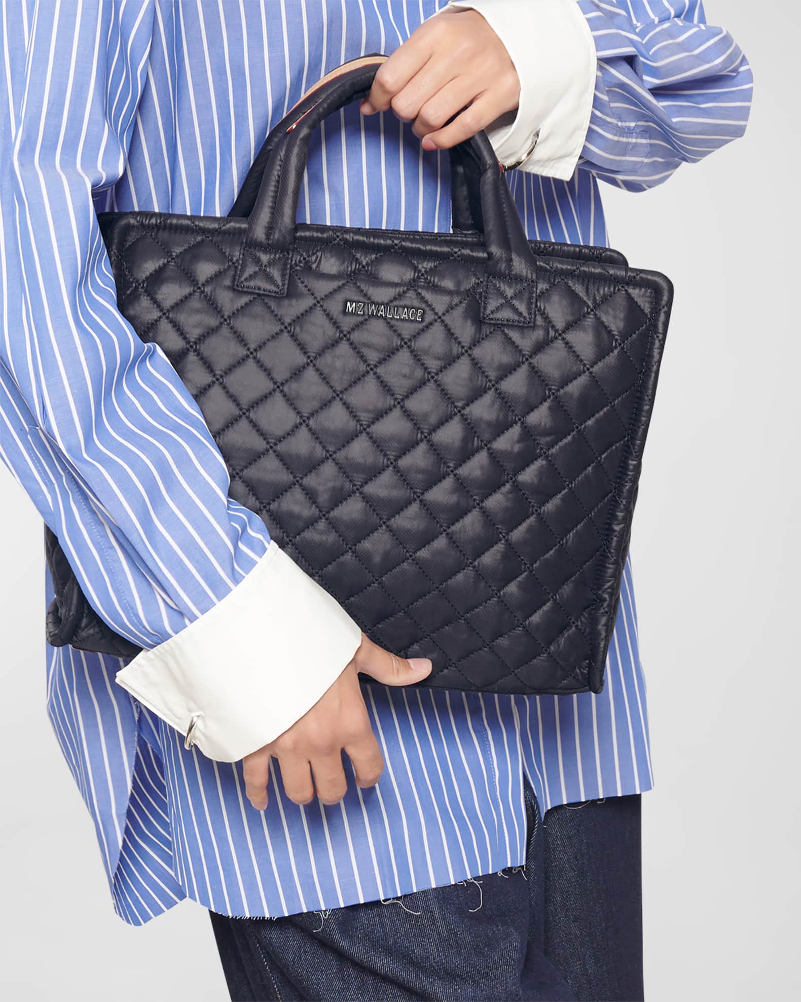MZ WALLACE Medium Box Quilted Nylon Tote Bag | Neiman Marcus