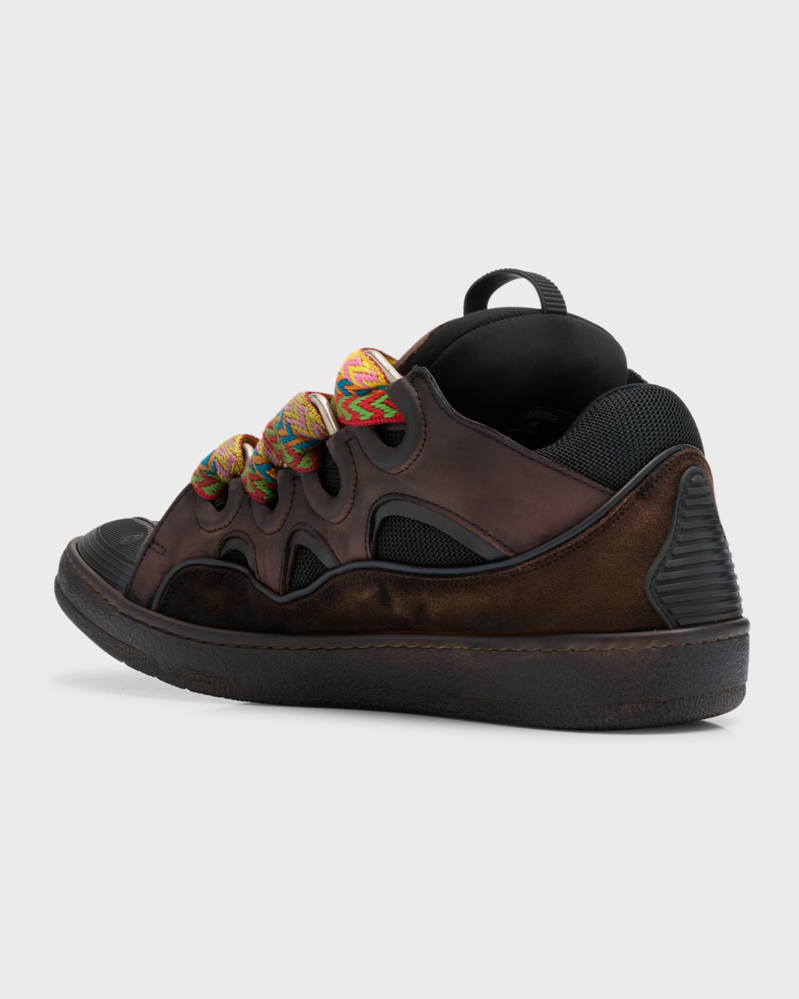 Lanvin Men's Curb Leather Low-Top Sneakers | Neiman Marcus