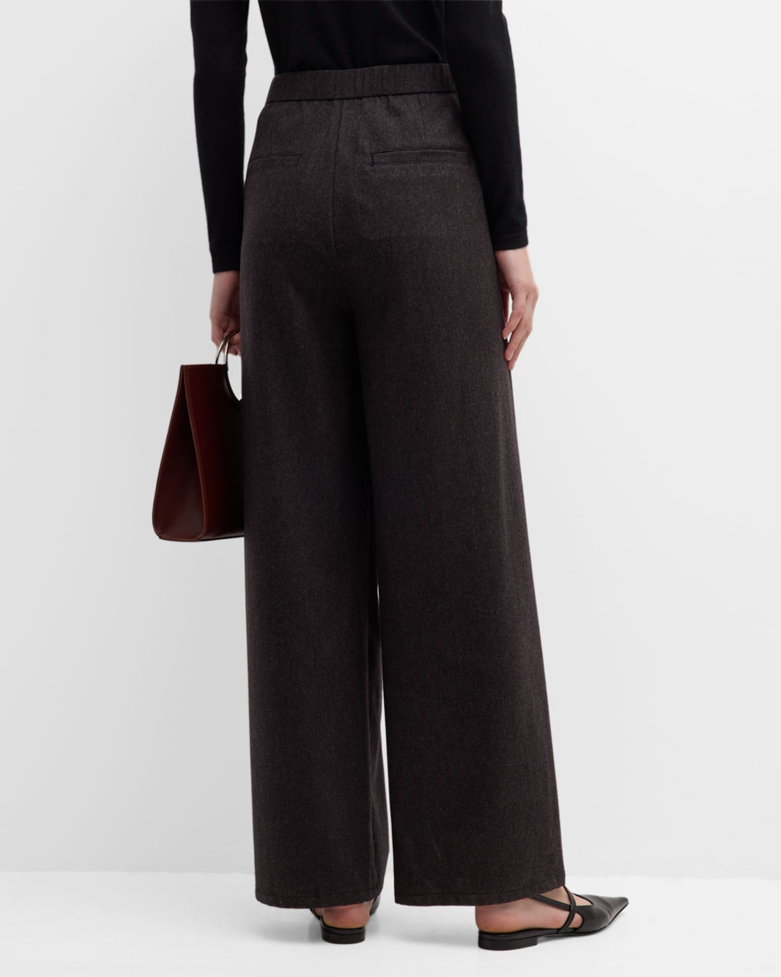 Eileen Fisher Missy Flannel Tapered Ankle Pants | Neiman Marcus