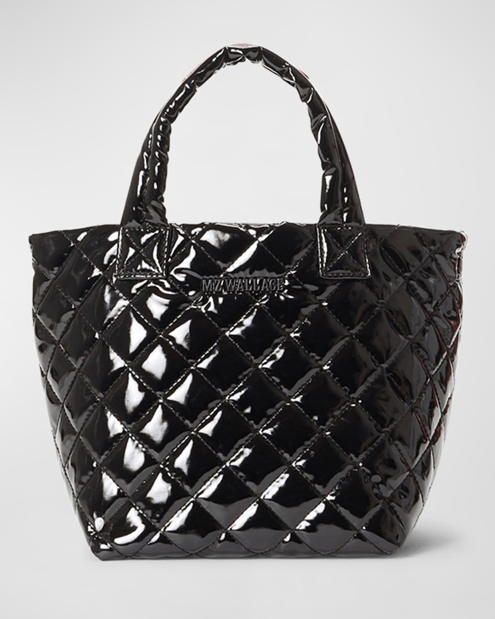 Medium Metro Box Tote Bag in Black Leather | MZ Wallace