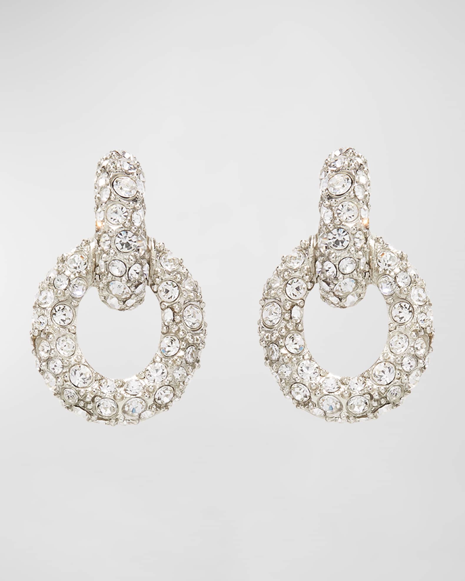 Fortuna Crystal Hoop Drop Earrings
