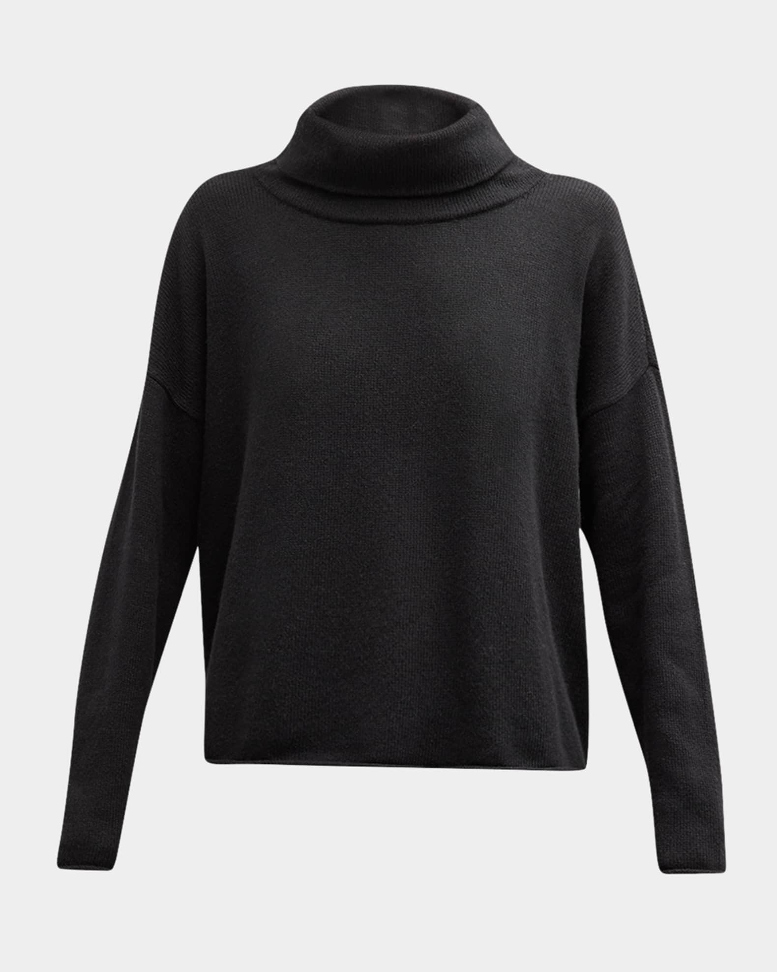 Eileen Fisher Ribbed Turtleneck Cashmere-Silk Sweater