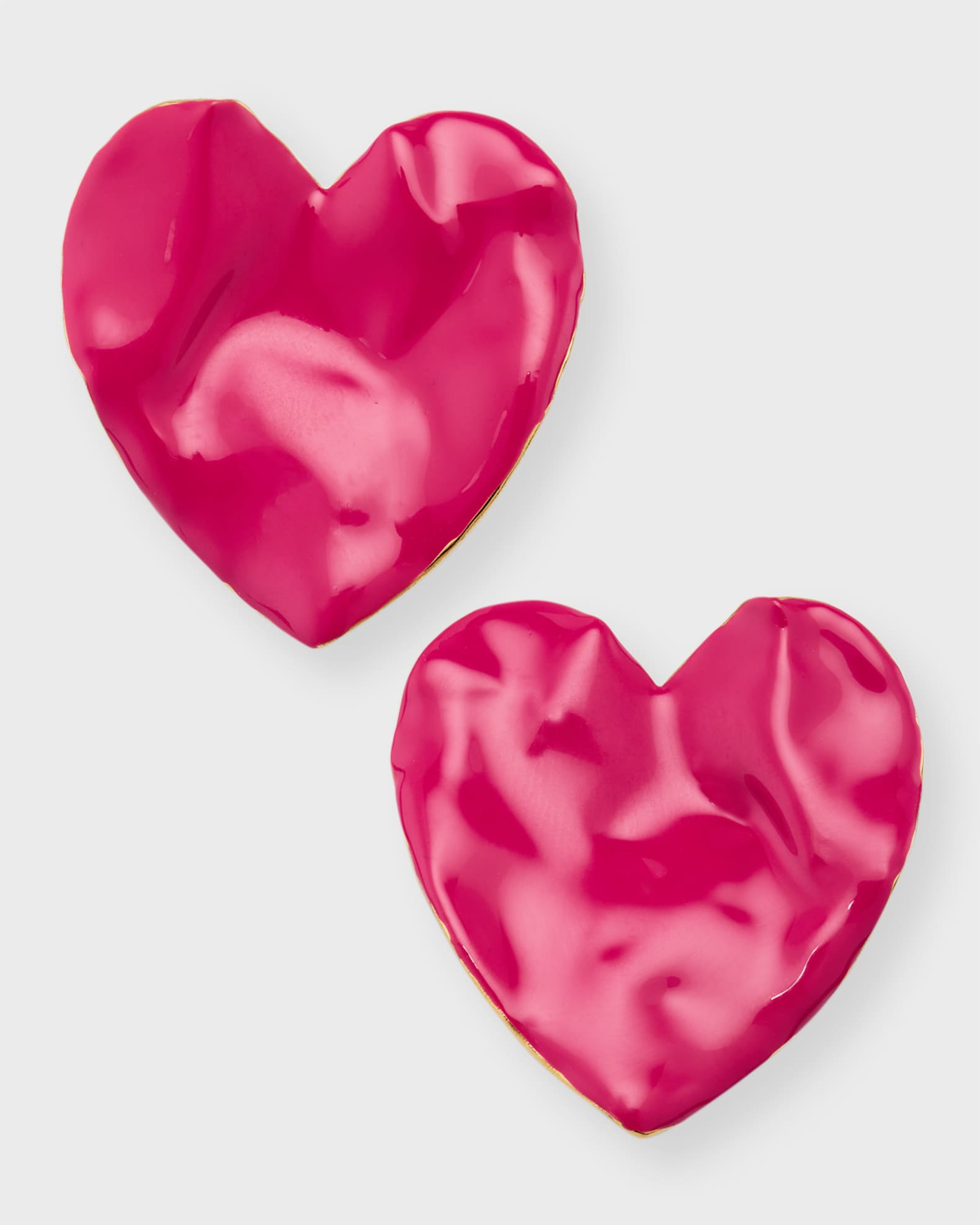 Large Enameled Heart Earrings 0