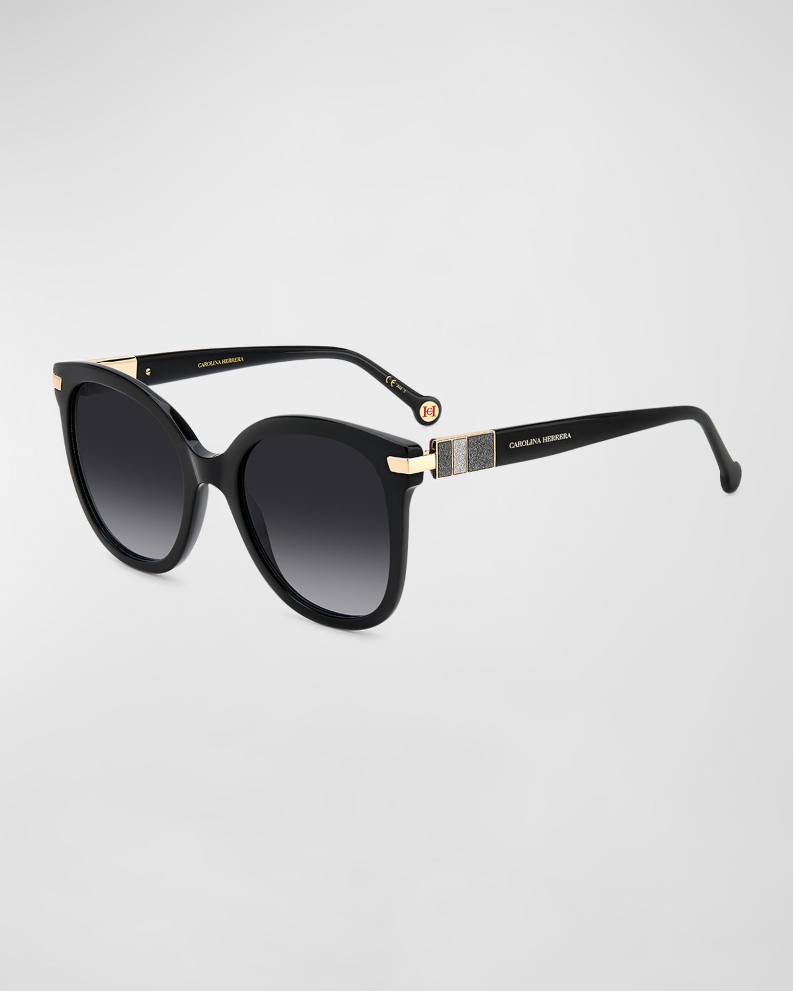 Carolina Herrera Acetate Round Sunglasses | Neiman Marcus display picture 3