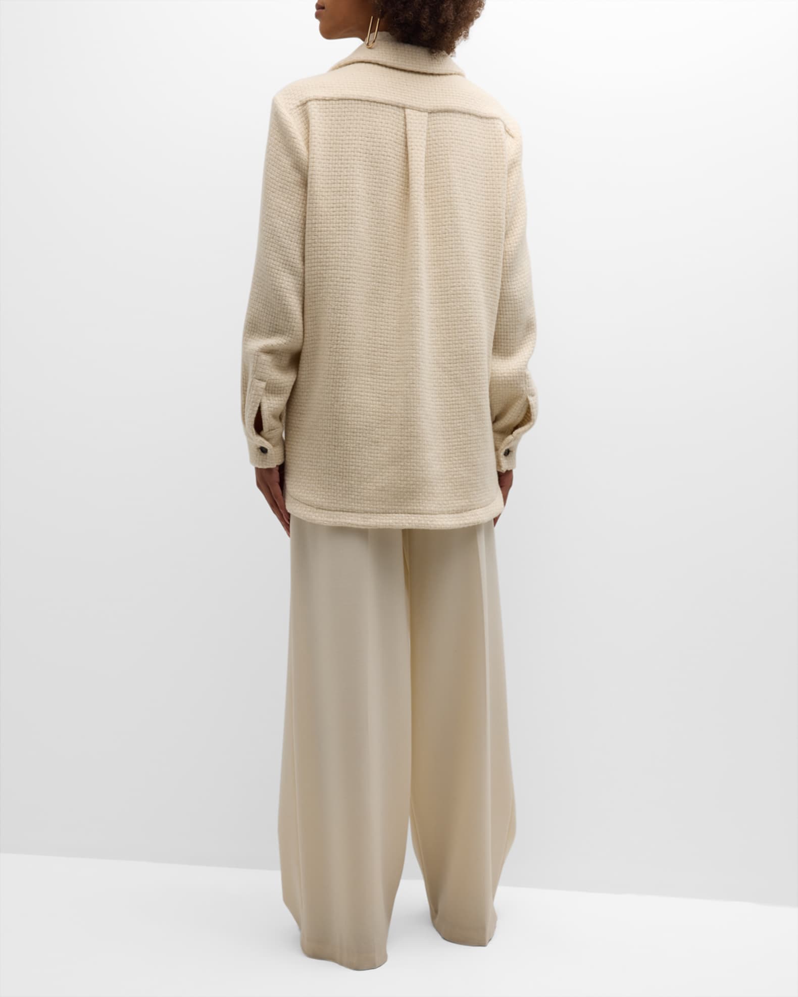 Kiton Woven Cashmere Knit Overshirt Coat | Neiman Marcus