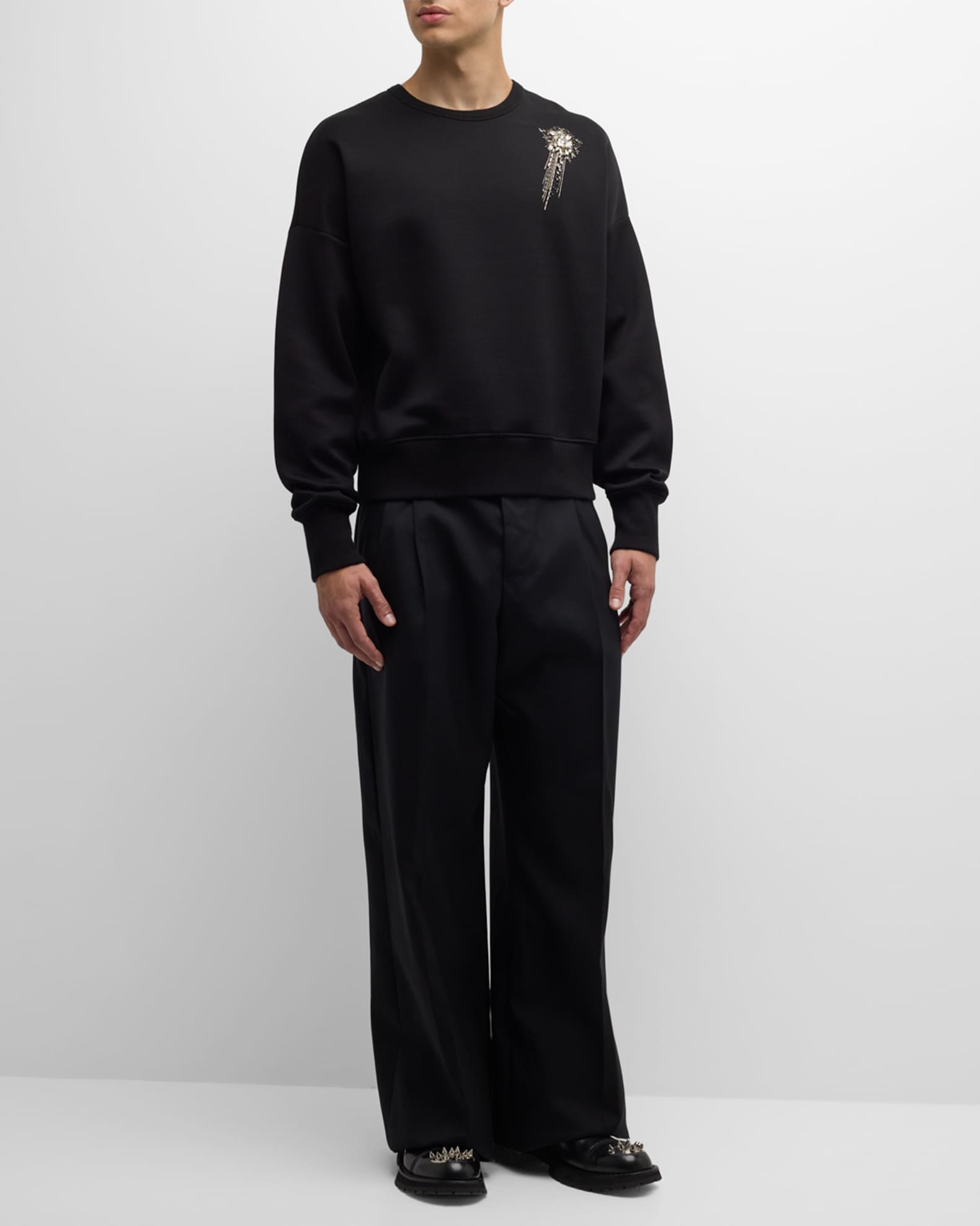 Shop Alexander McQueen Two-Toned Cotton Dress Pants