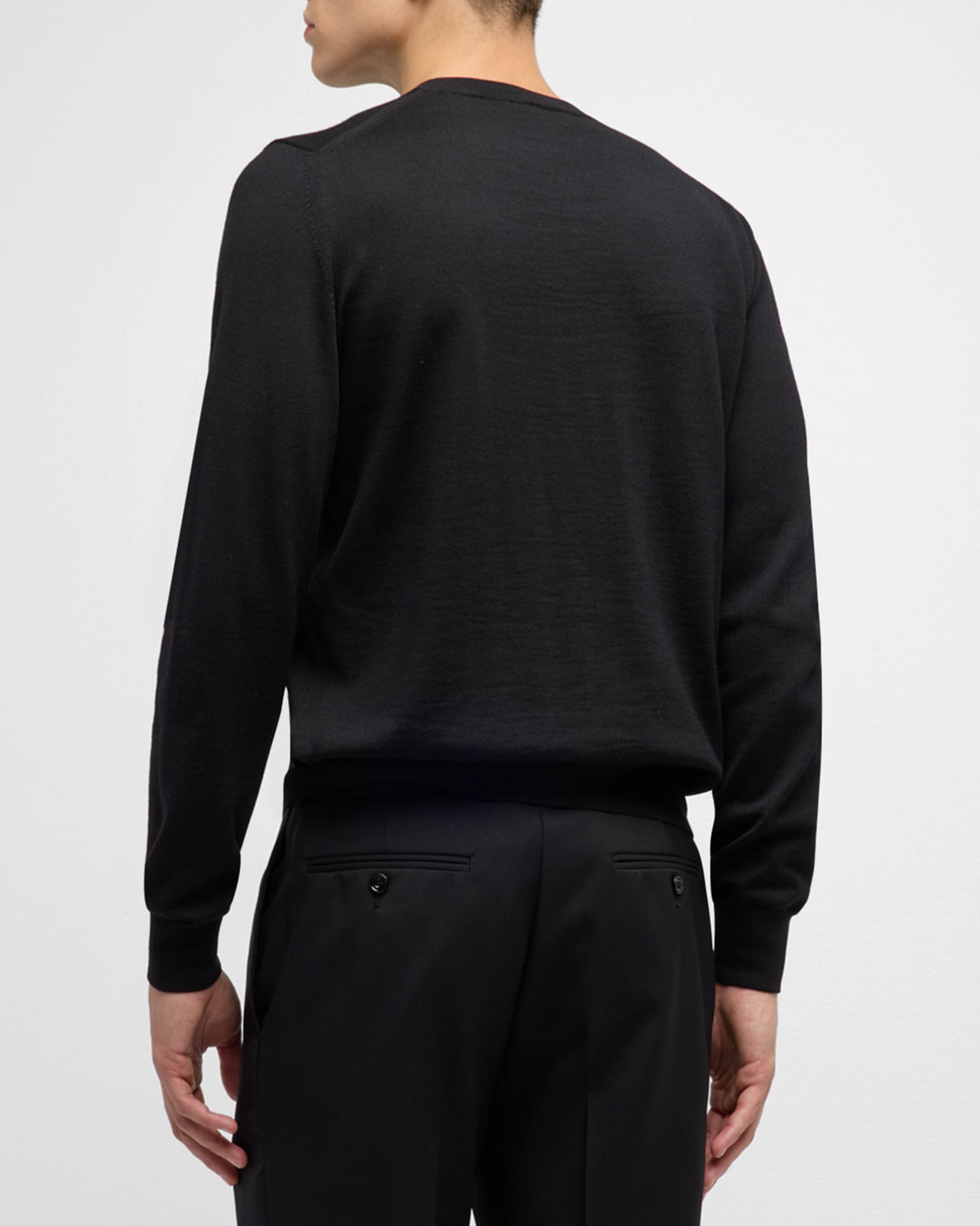 Alexander McQueen Men's Sweater with Beaded Orchid | Neiman Marcus
