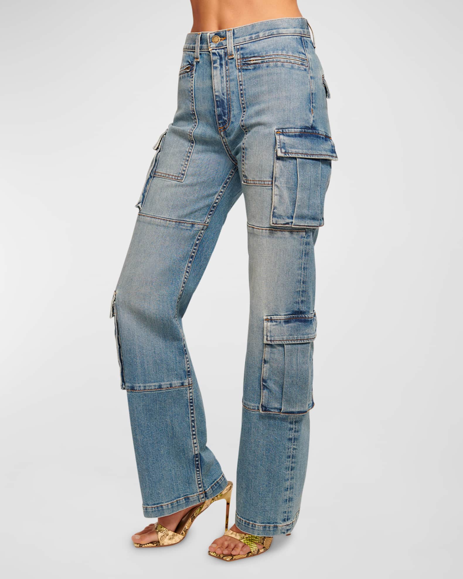 Ramy Brook Giana Wide-Leg Cargo Jeans