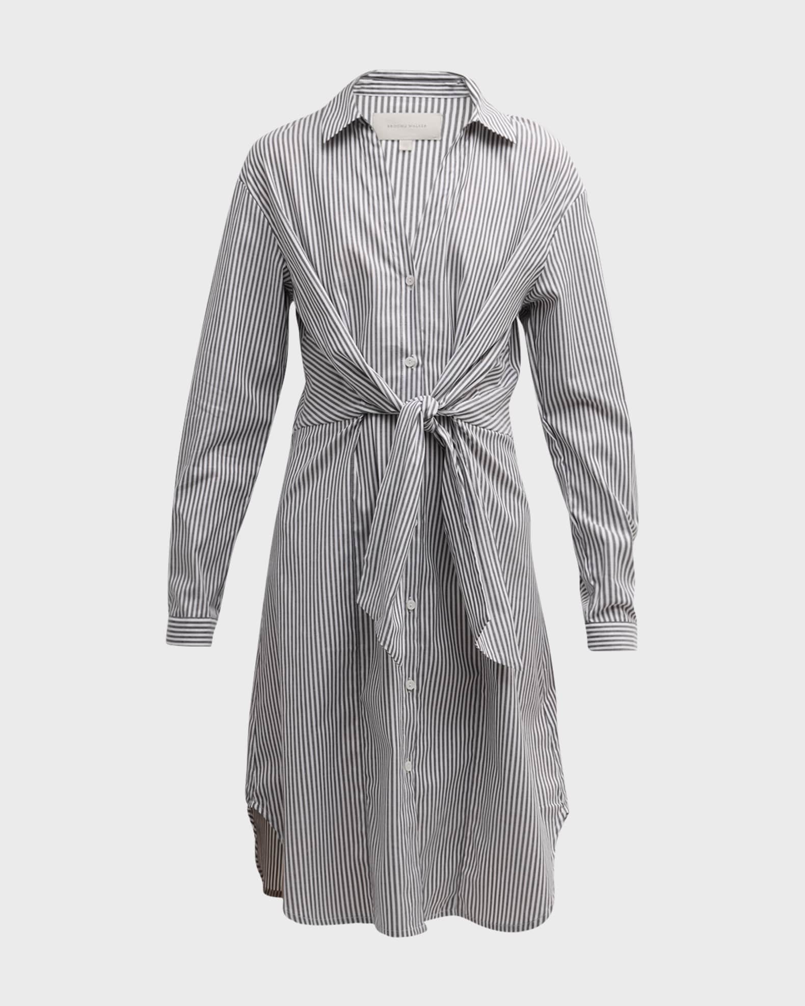 Brochu Walker Ashland Striped Tie Waist Midi Shirtdress Neiman Marcus