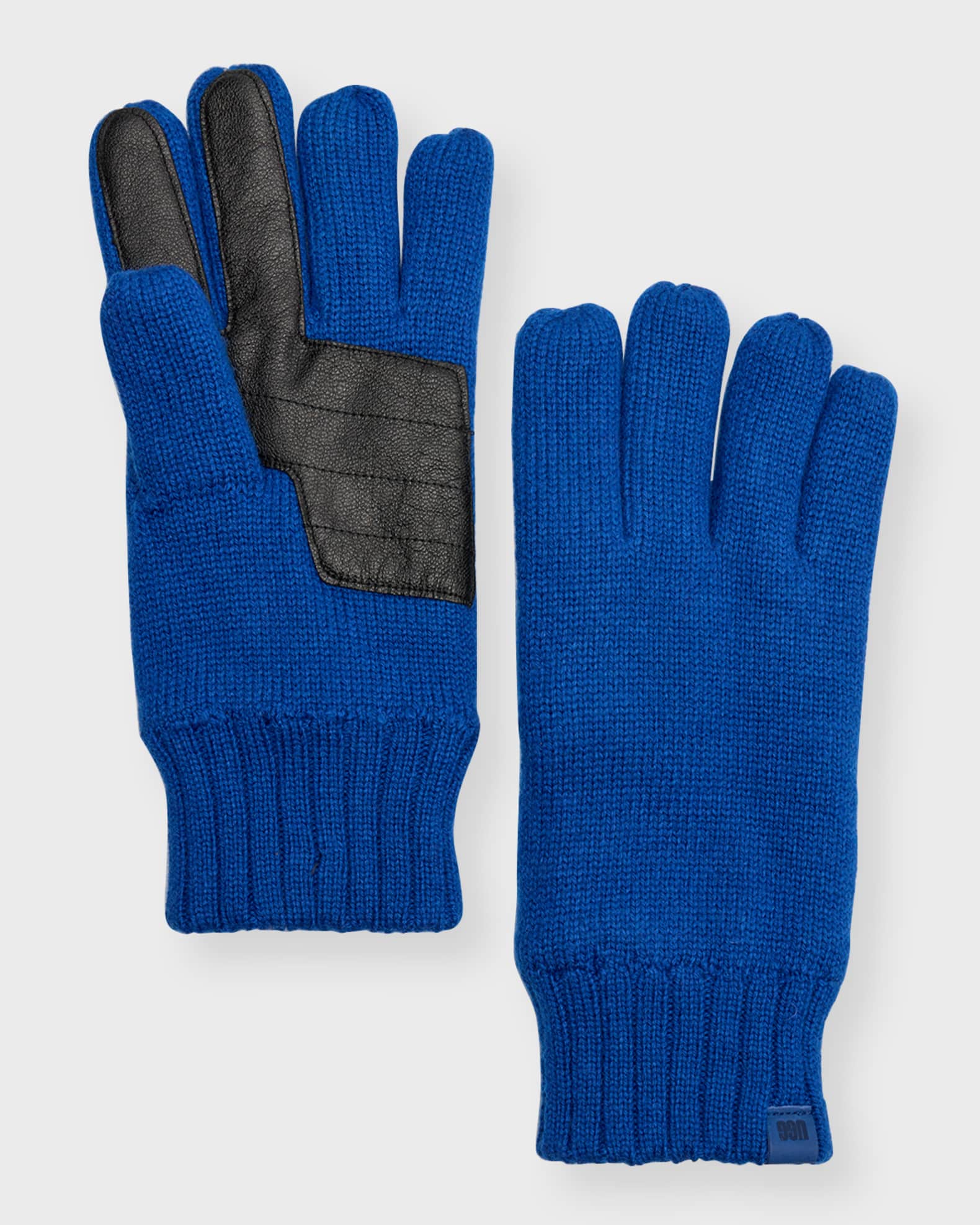 Men's knit gloves sales with leather palm