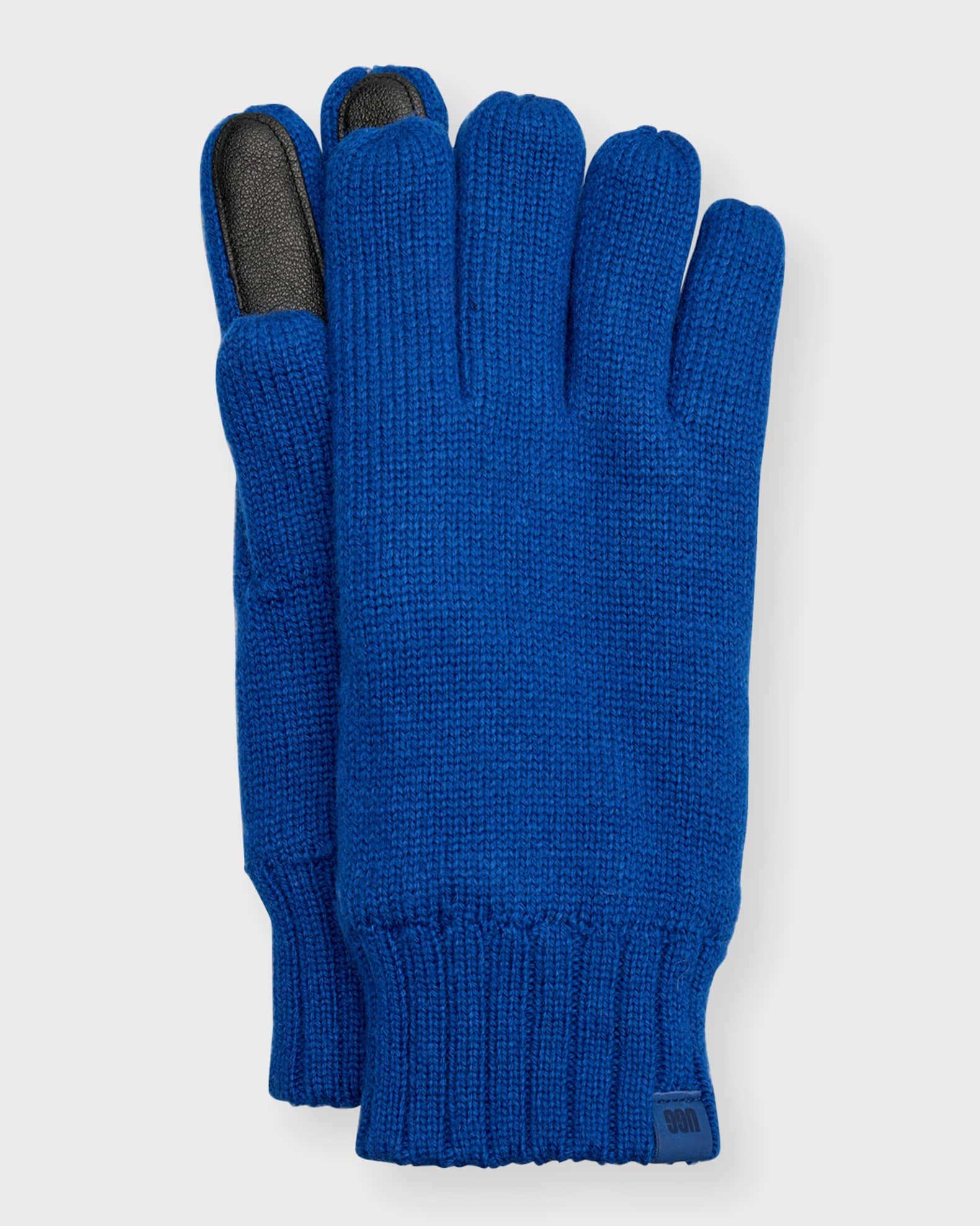 UGG Men's Knit Gloves with Leather Palm Patch Neiman Marcus