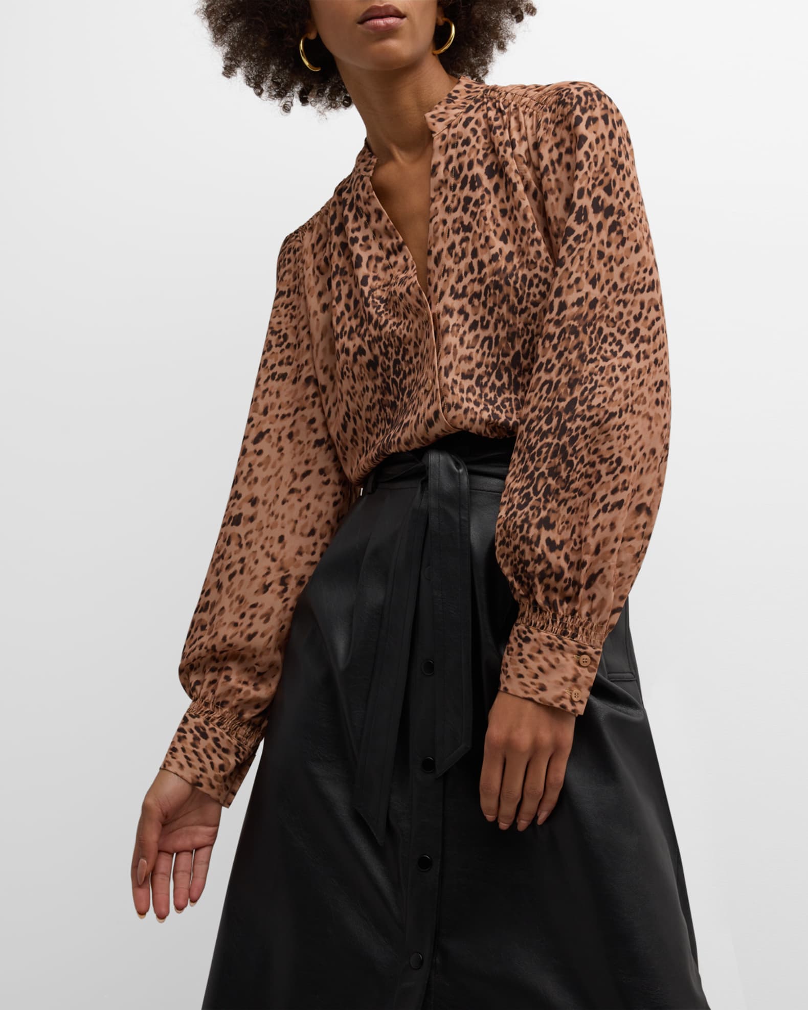Brochu Walker Ember Animal Print Button Down Blouse Neiman Marcus