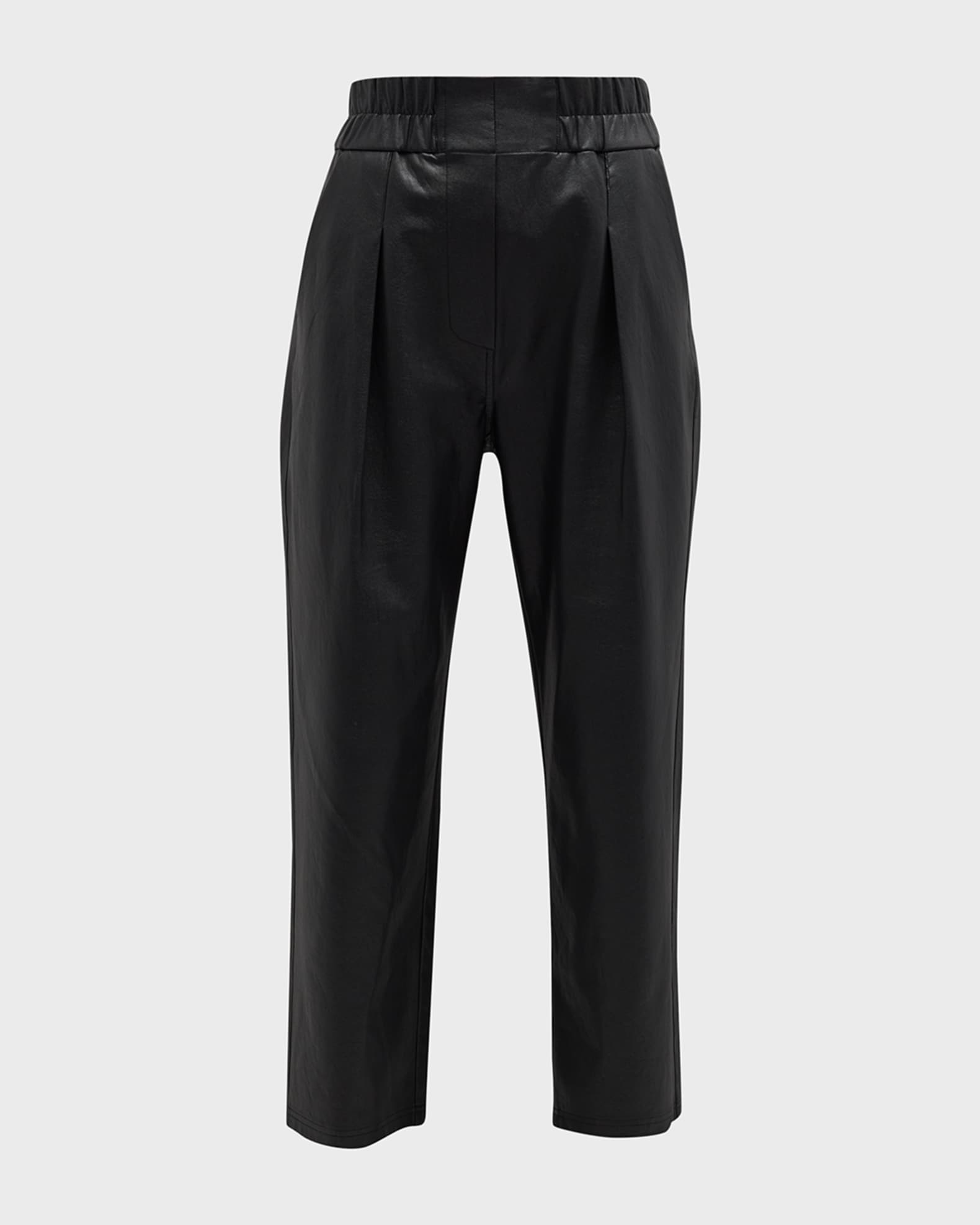 Brochu Walker Fiera Pleated Cropped Vegan Leather Pants Neiman Marcus