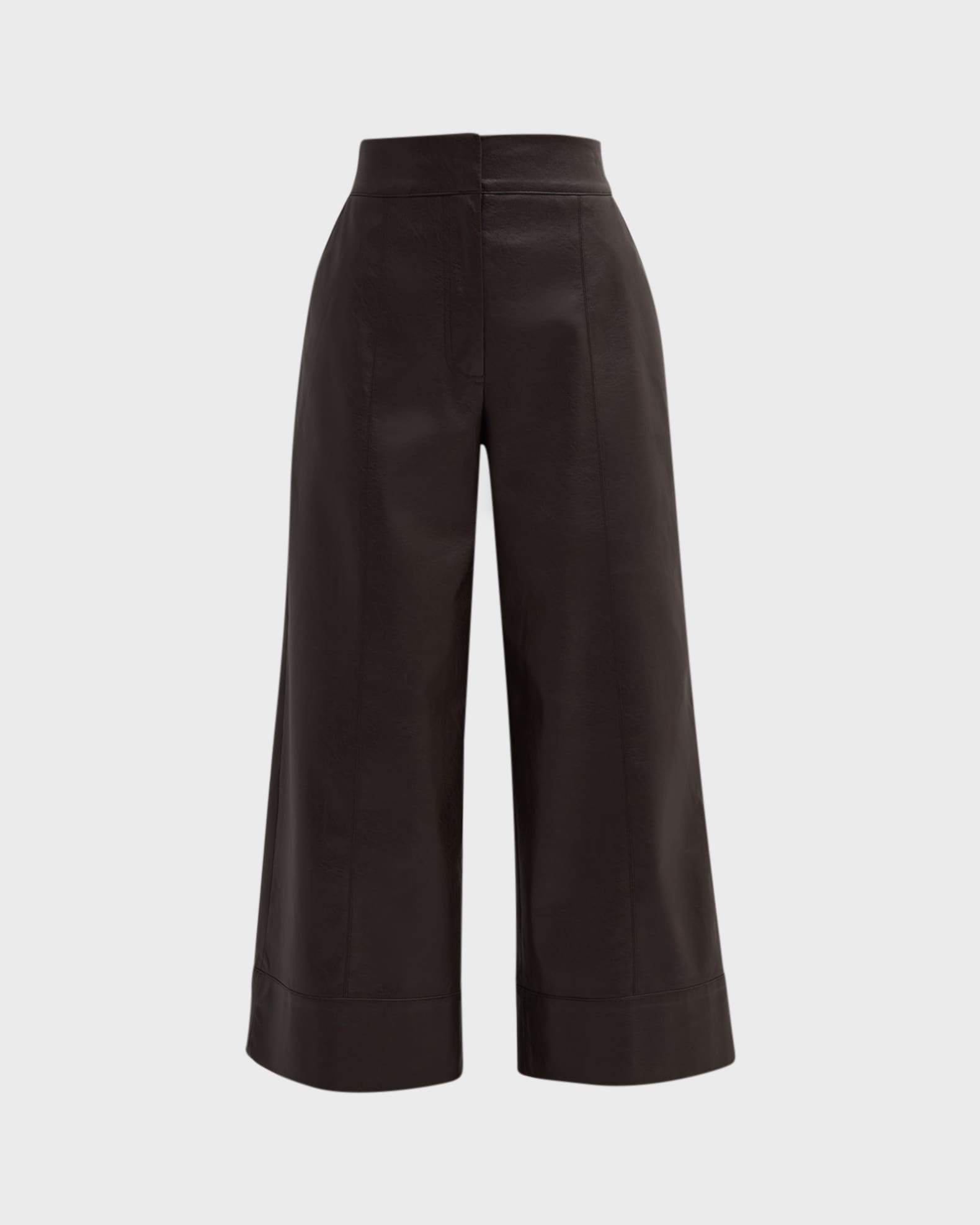 Brochu Walker Odele Cropped Wide-Leg Vegan Leather Pants | Neiman Marcus