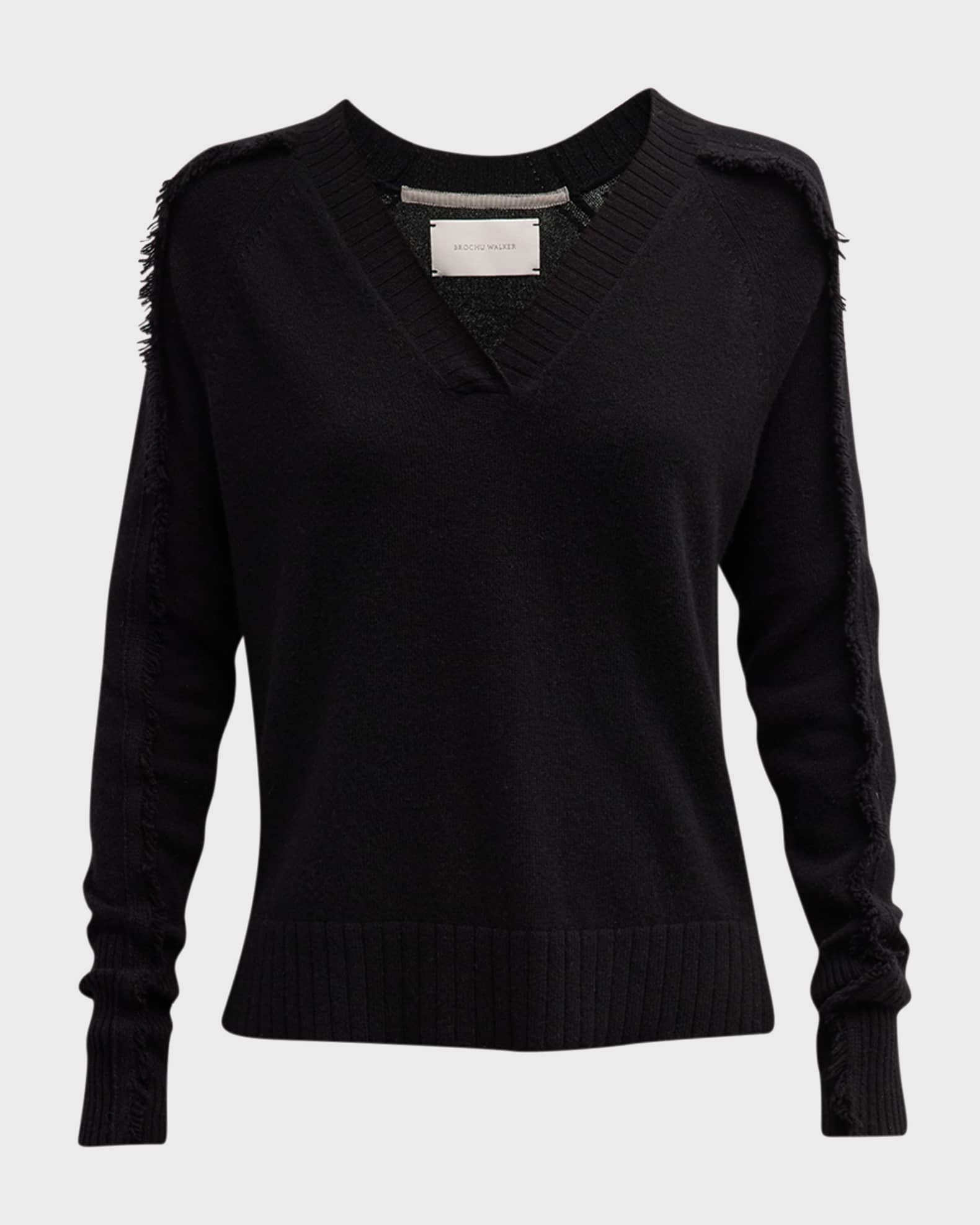 Brochu Walker Jolie Cashmere FringeTrim Sweater Neiman Marcus
