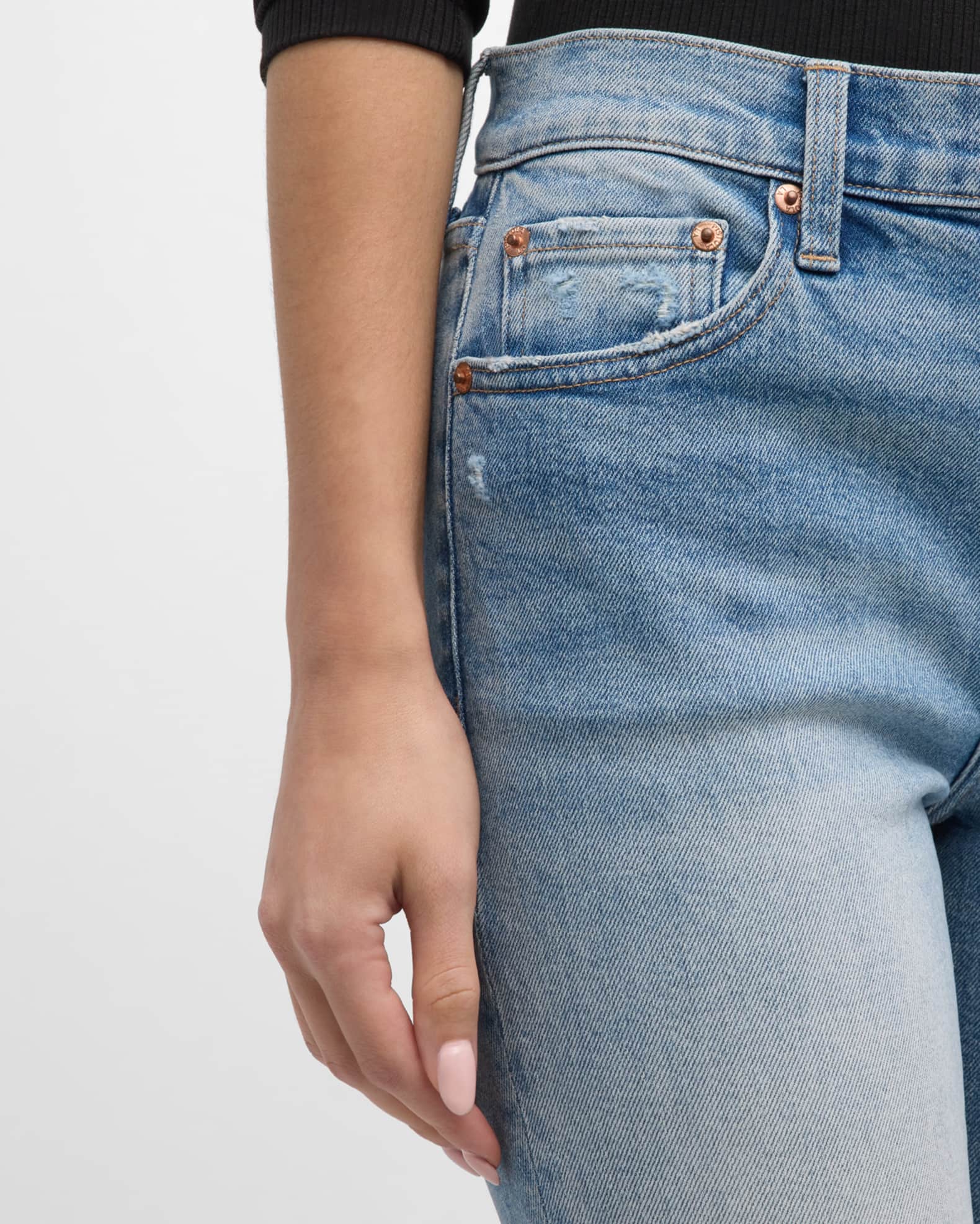 Pistola Mae Cropped Tee in Navy White Stripe