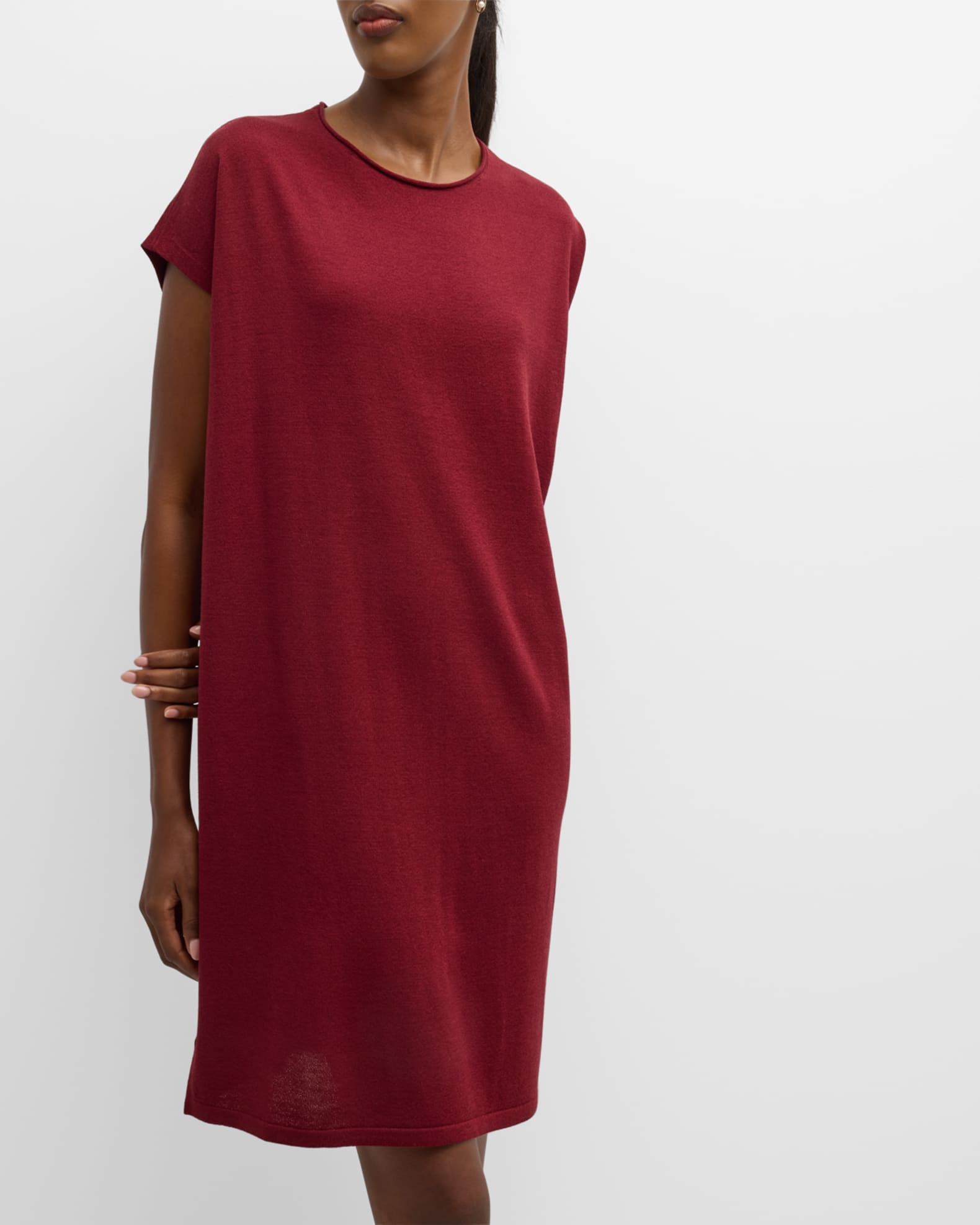 Eileen Fisher Washable Wool Crepe Dress Neiman Marcus
