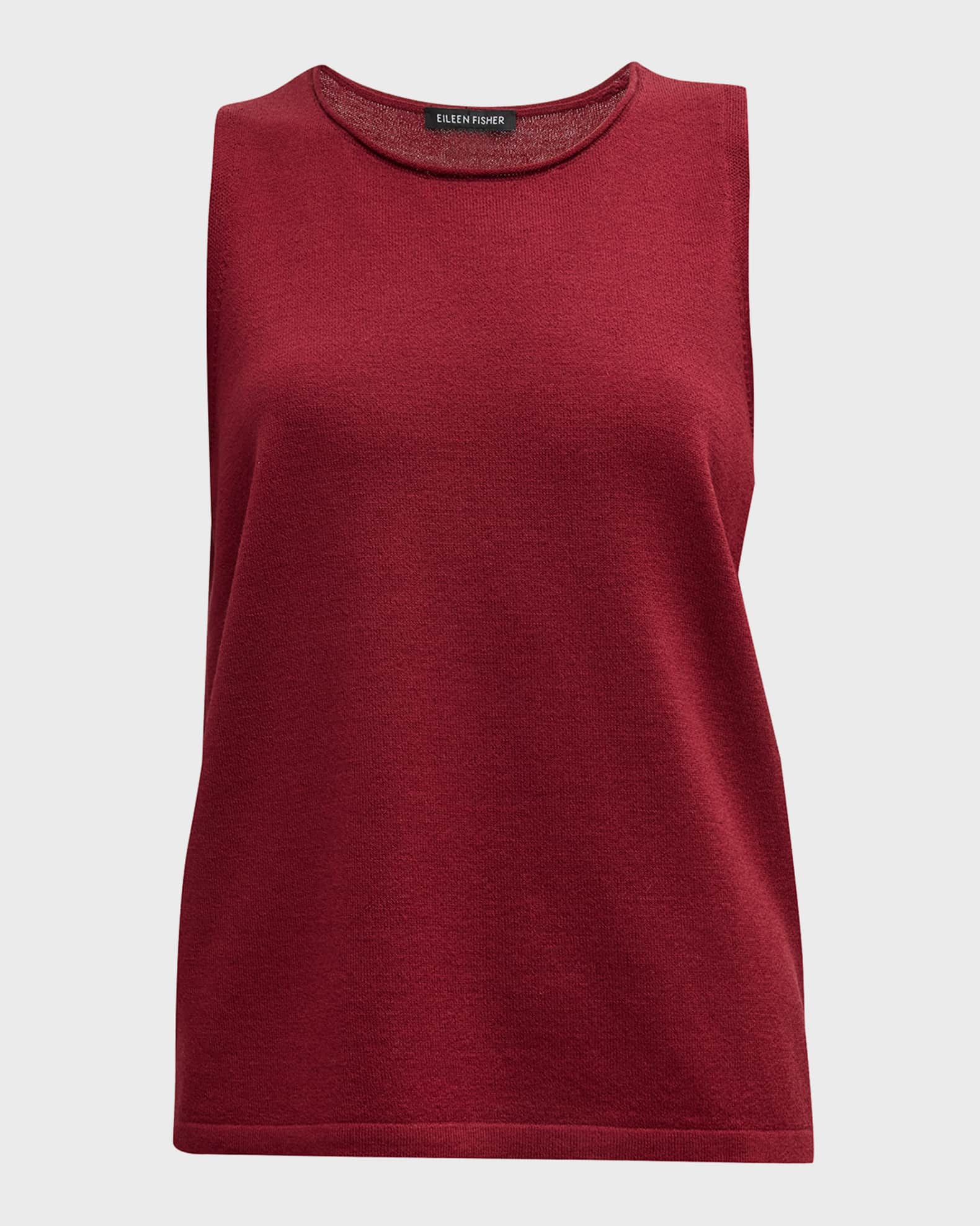Buy Eileen Fisher Washable Wool Crepe Crewneck Tank Top - Red Cedar At 30%  Off