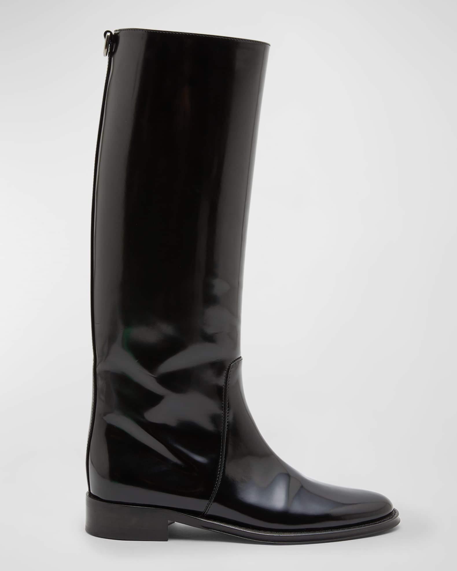 Patent boots flat top