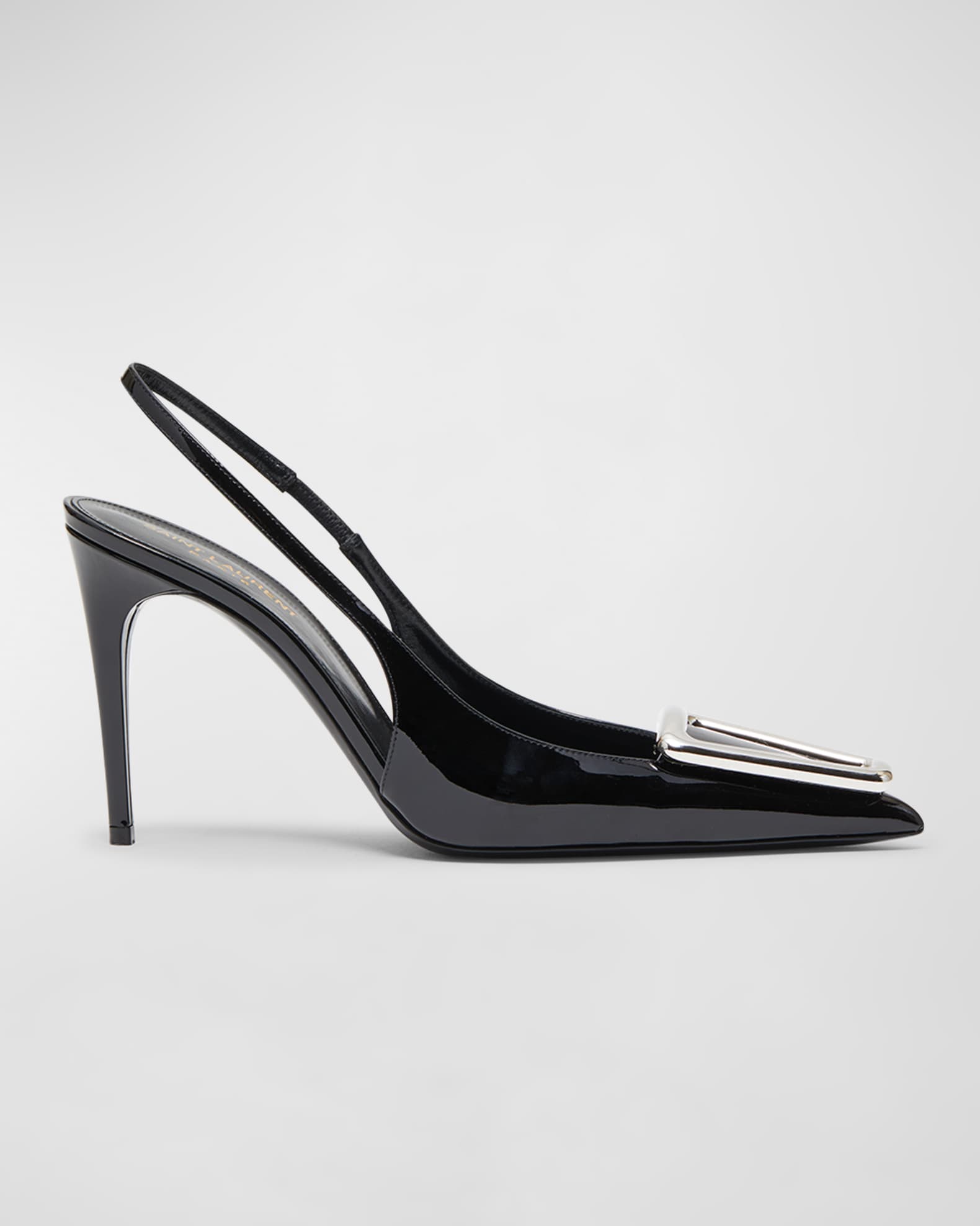 Black patent slingback pumps clearance