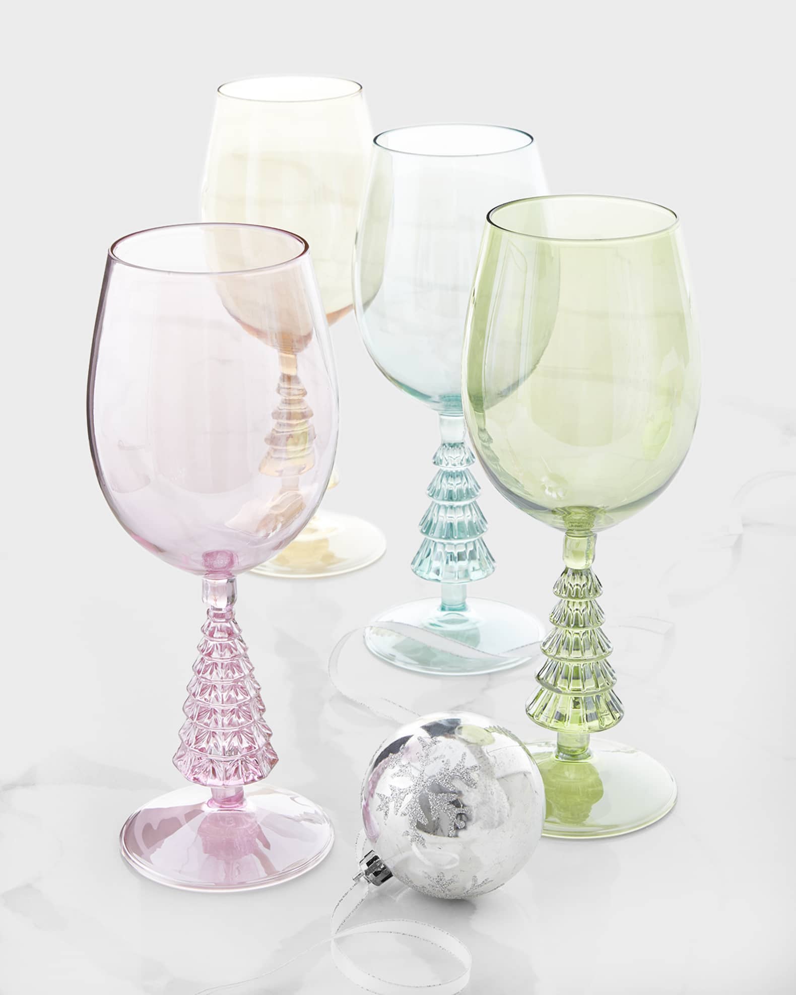Christmas Tree Wine Glasses in Gift Box, Set of 4 0