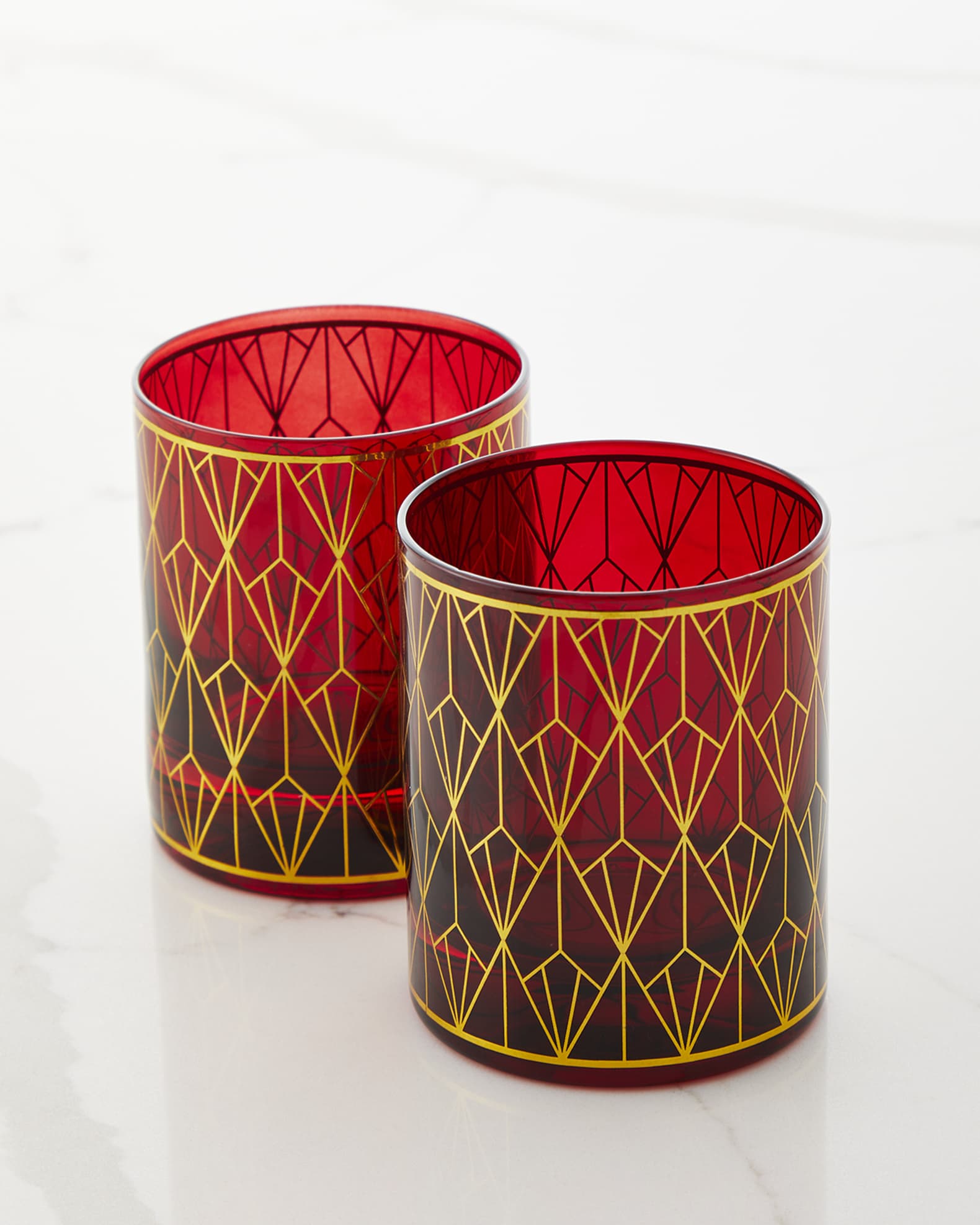 Neiman Marcus Holiday Double OldFashioned Glasses, Set of 4 Neiman