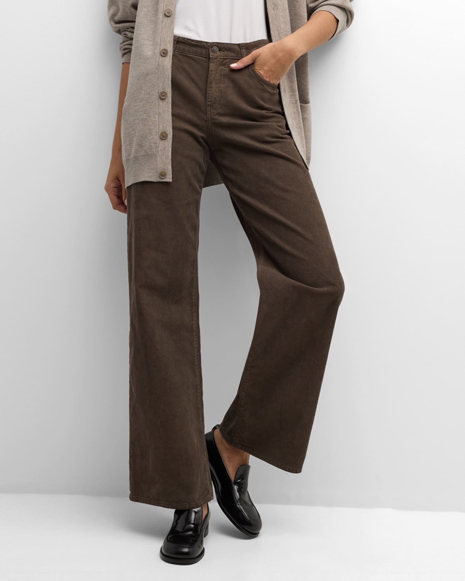 THE ROW Eglitta Straight-Leg Corduroy Pants | Neiman Marcus