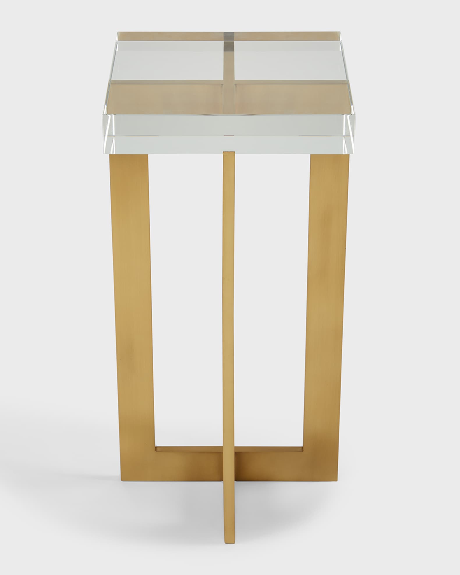 Polished Brass and Crystal Martini Table 1