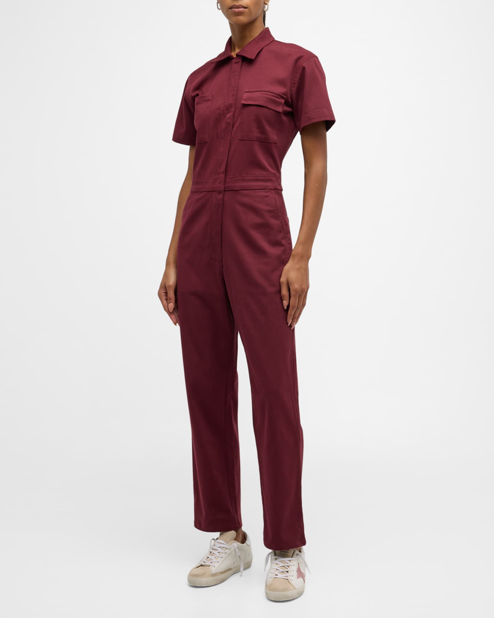 Rivet Utility The Worker Short Sleeve Cropped Jumpsuit Neiman Marcus