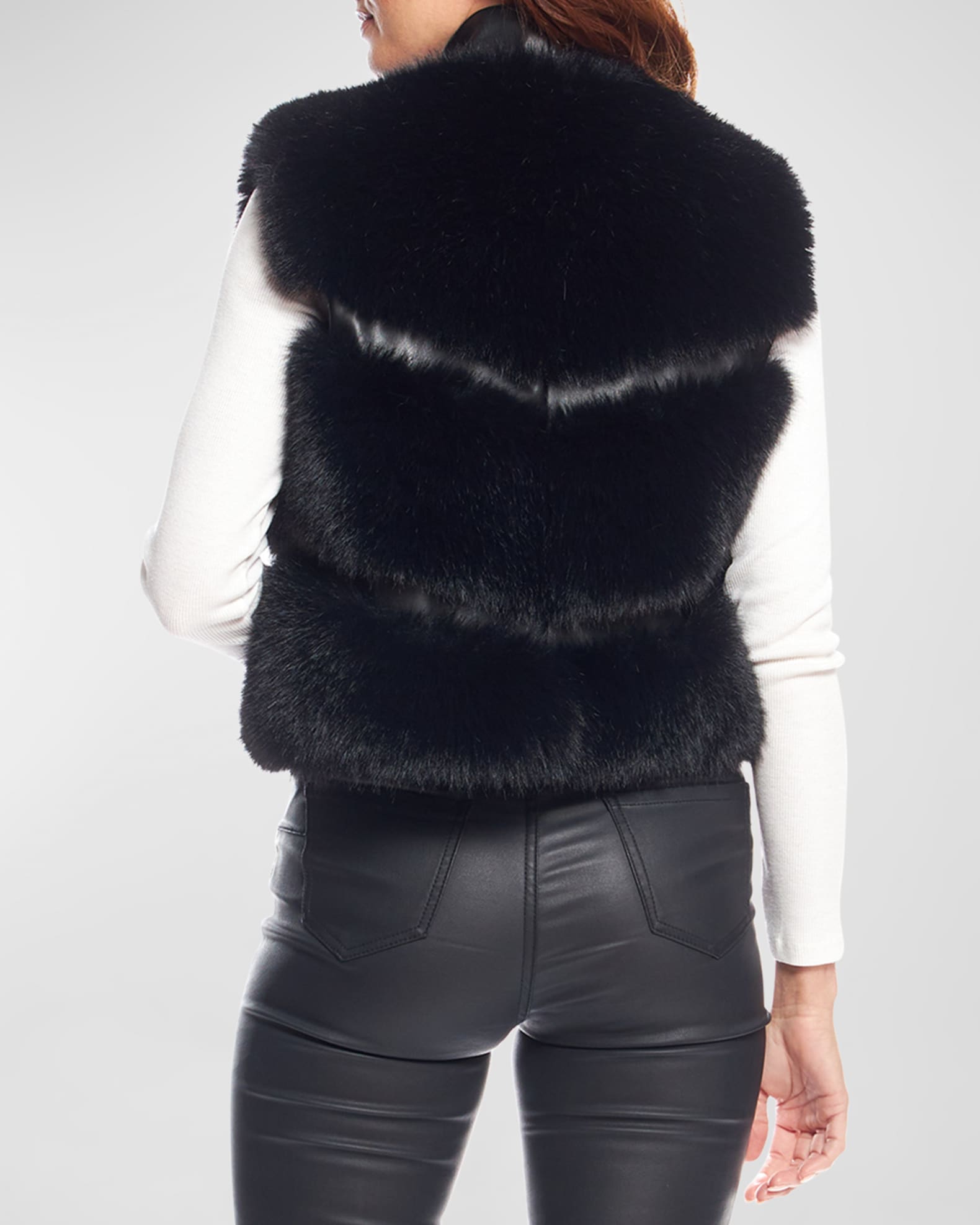 La Moda Fox Faux Fur Vest