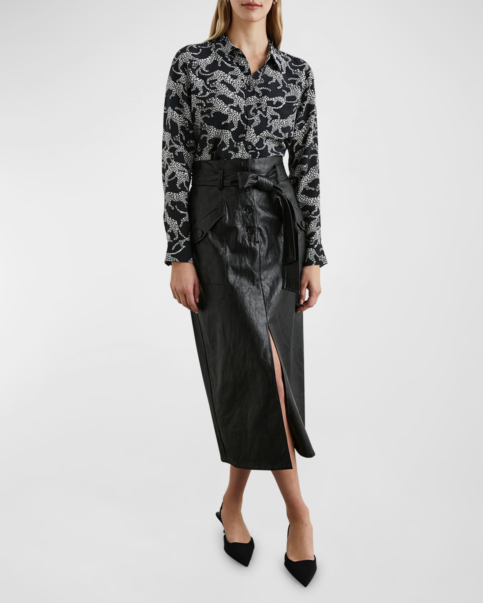 Rails Kate Lynx-Printed Silk Shirt | Neiman Marcus