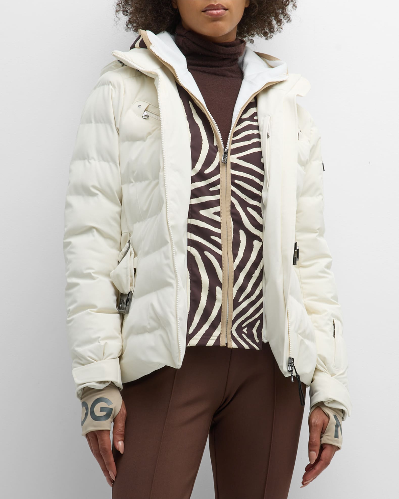 Bogner Ellya Layered Puffer Jacket with Belt | Neiman Marcus